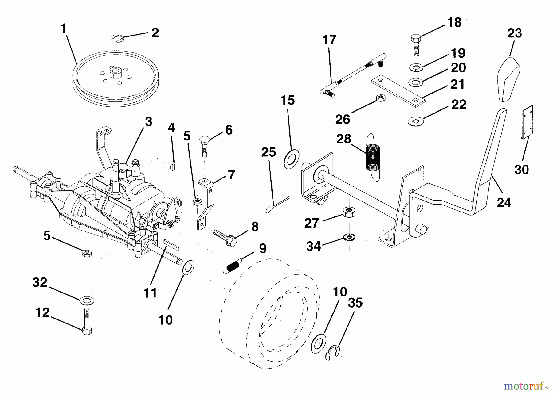 Husqvarna Rasen und Garten Traktoren LR 125 (954000522) (HU125R38MA) - Husqvarna Lawn Tractor (1992-12 & After) Transaxle