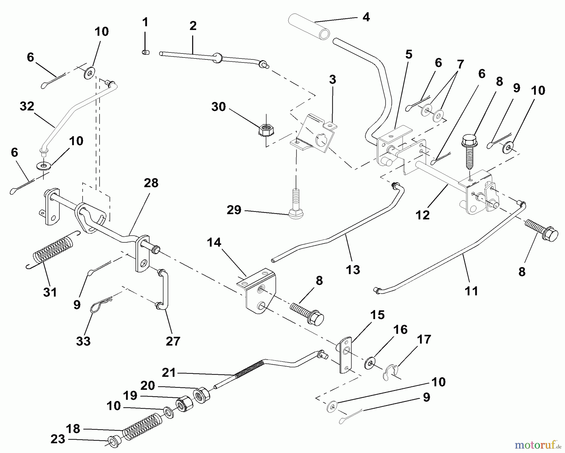 Husqvarna Rasen und Garten Traktoren LRH 125 (954001222A) - Husqvarna Lawn Tractor (1994-07 & After) Brake / Rear Mower Lift Assembly