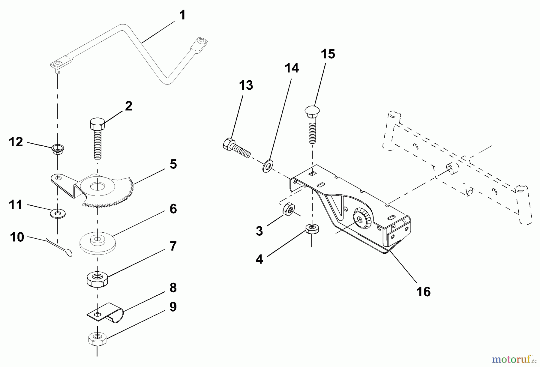Husqvarna Rasen und Garten Traktoren LRH 125 (954001222C) - Husqvarna Lawn Tractor (1995-03 & After) Sector Gear / Axle Support