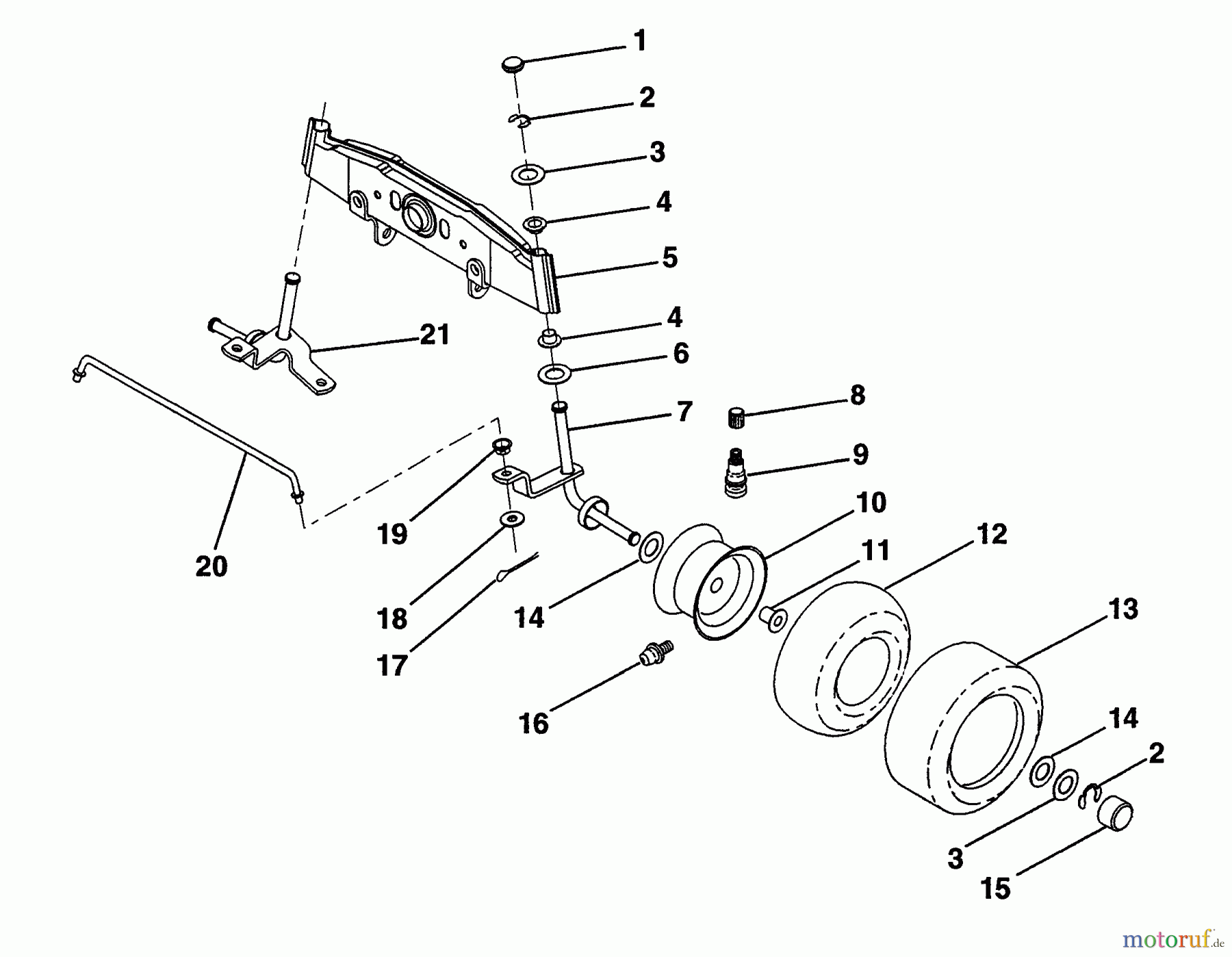  Husqvarna Rasen und Garten Traktoren LT 100 (954000312) (H1036A) - Husqvarna Lawn Tractor (1991-07 & After) Front Axle
