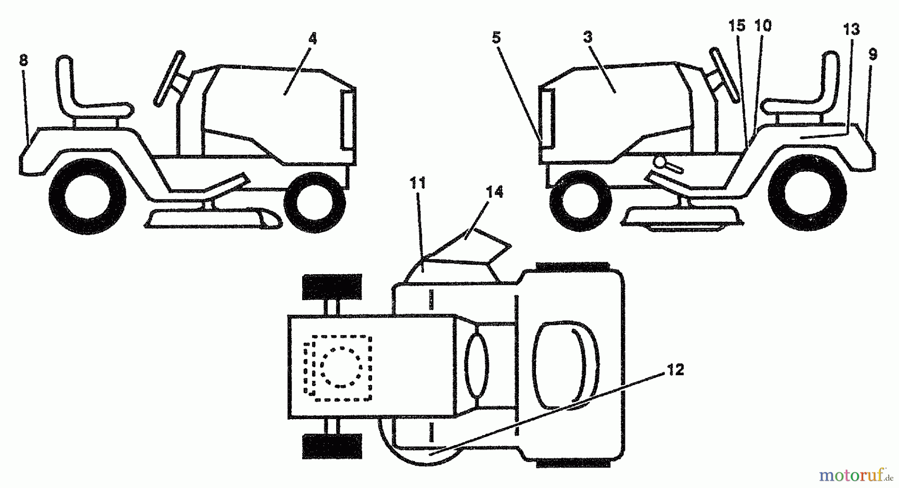 Husqvarna Rasen und Garten Traktoren LT 112 (954000392) (H12360) - Husqvarna Lawn Tractor (1992-06 & After) Decals