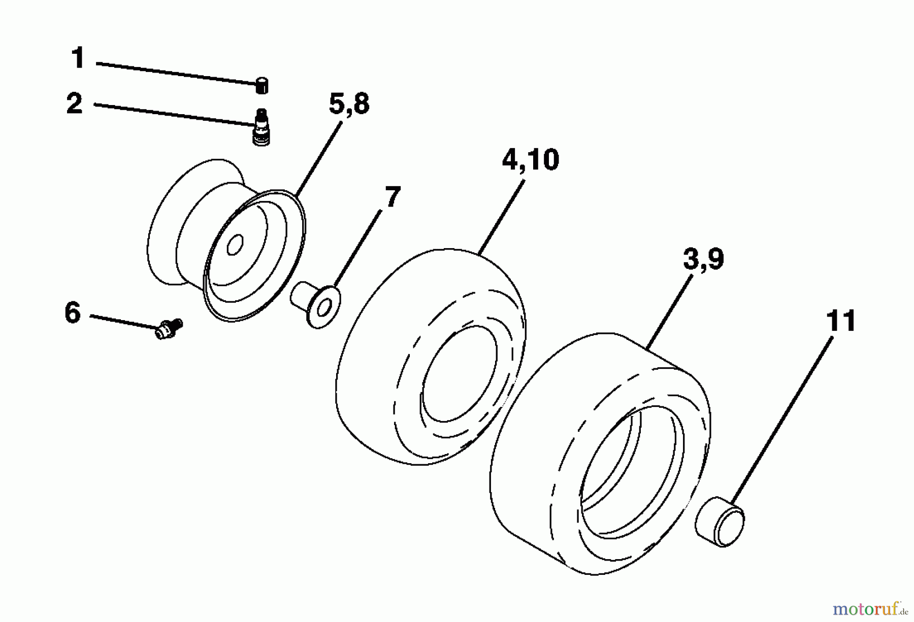 Husqvarna Rasen und Garten Traktoren LT 120 (954140047) (HCLT120B) - Husqvarna Lawn Tractor (1998-01 & After) Wheels & Tires