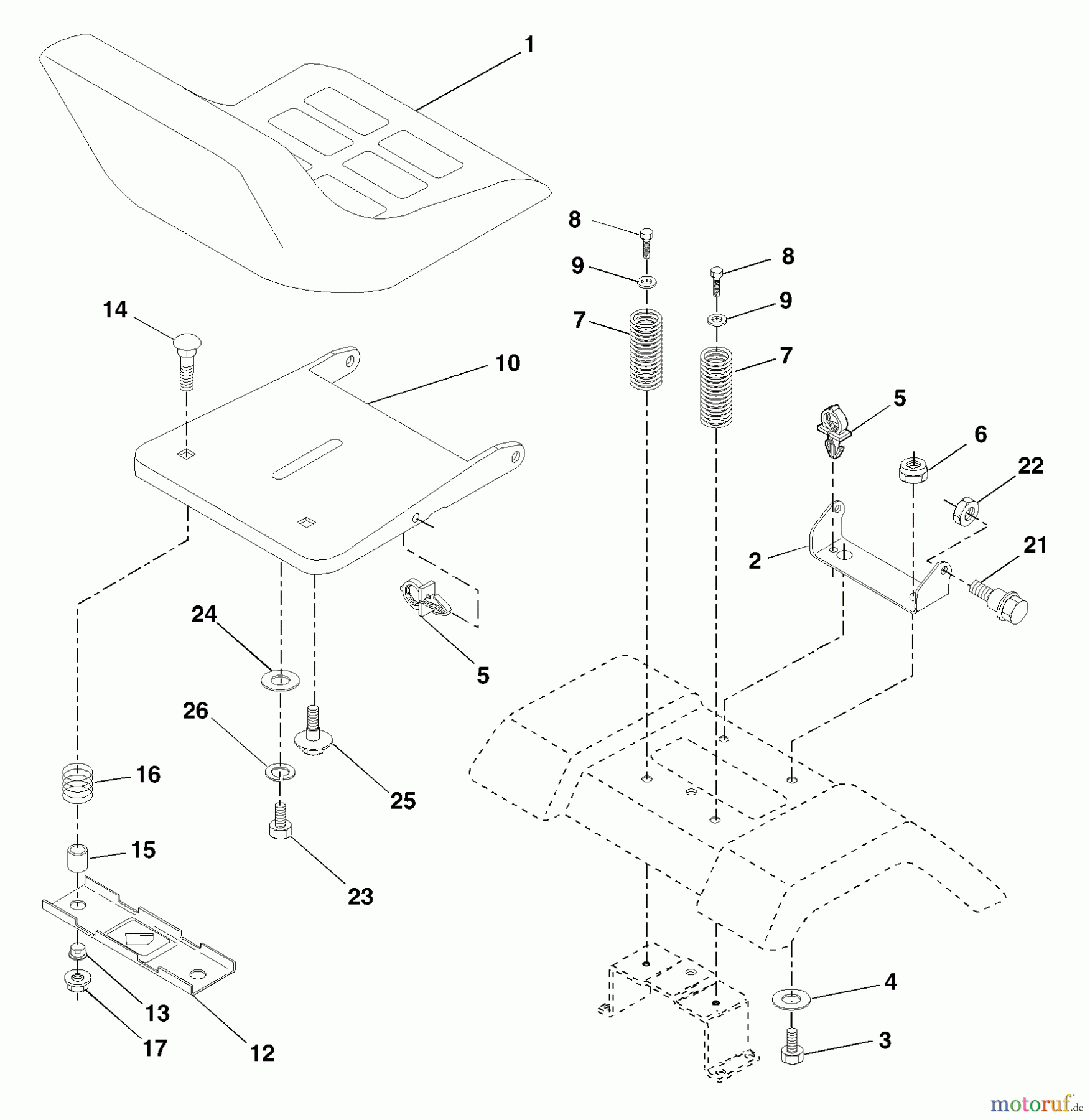 Husqvarna Rasen und Garten Traktoren LT 1238A (954567024) - Husqvarna Lawn Tractor (2000-10 & After) Seat