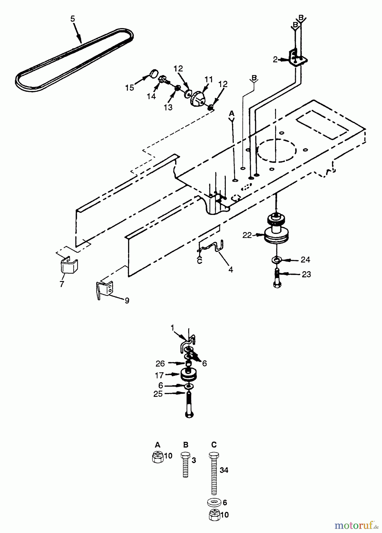 Husqvarna Rasen und Garten Traktoren LT 125 (954000332) (H12538D) - Husqvarna Lawn Tractor (1991-10 & After) Drive Group