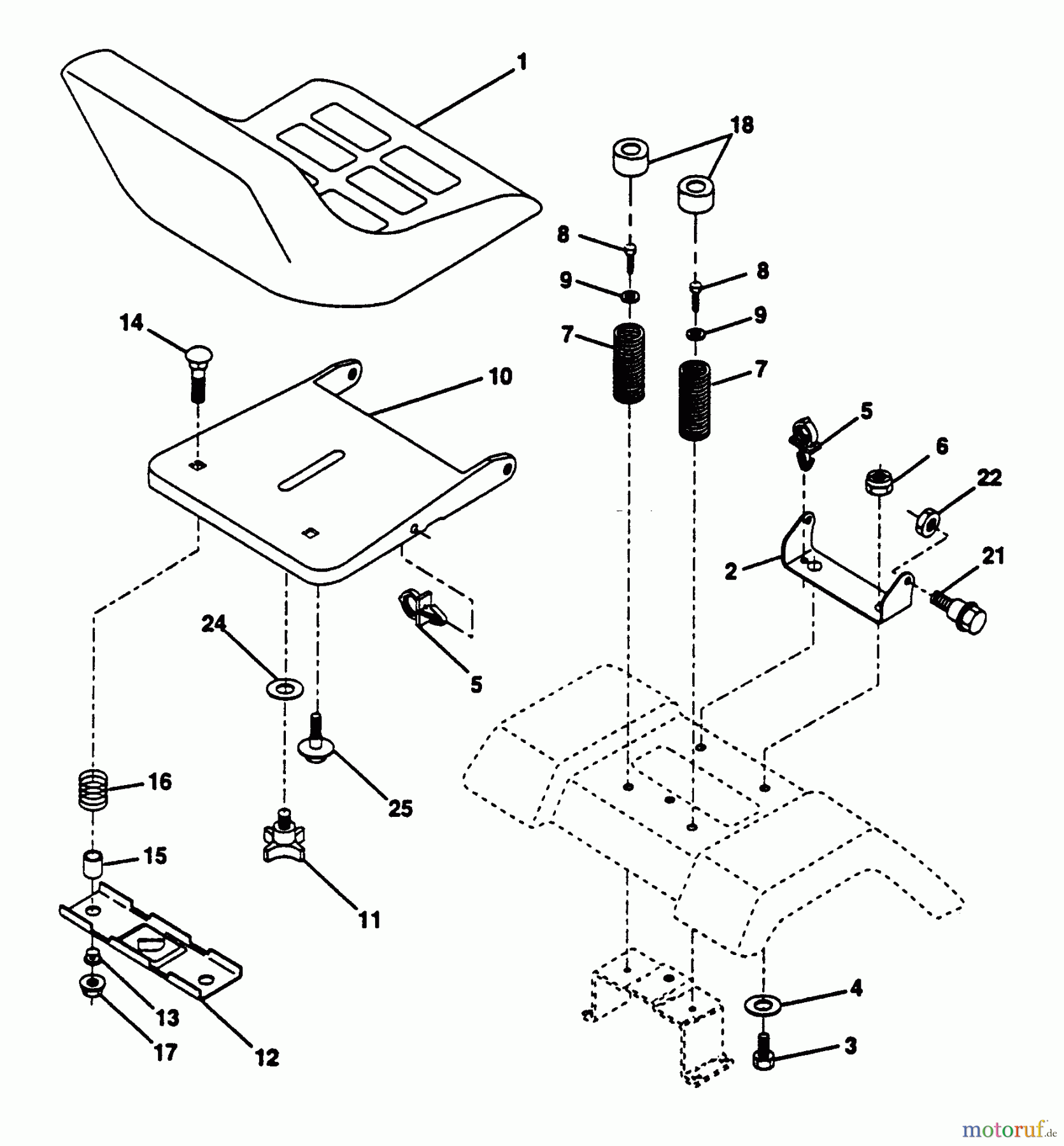  Husqvarna Rasen und Garten Traktoren LT 125 (954002711) (HC12542B) - Husqvarna Lawn Tractor (1995-01 to 1996-03) Seat Assembly