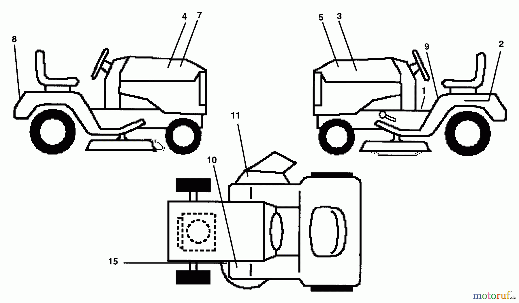 Husqvarna Rasen und Garten Traktoren LT 125 (954002711) (HC12542C) - Husqvarna Lawn Tractor (1996-04 & After) Decals