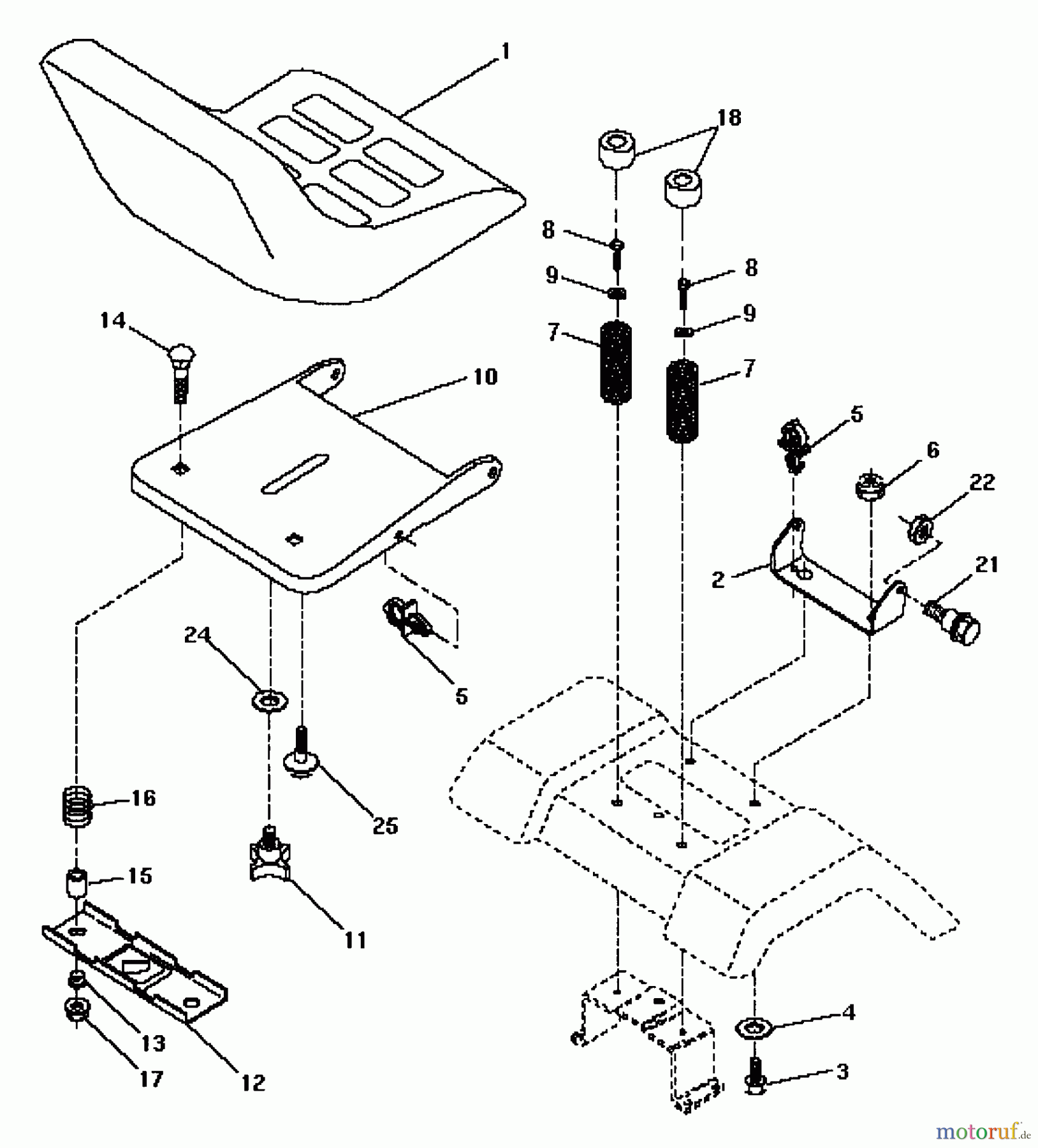 Husqvarna Rasen und Garten Traktoren LT 125 (954002711) (HC12542C) - Husqvarna Lawn Tractor (1996-04 & After) Seat Assembly