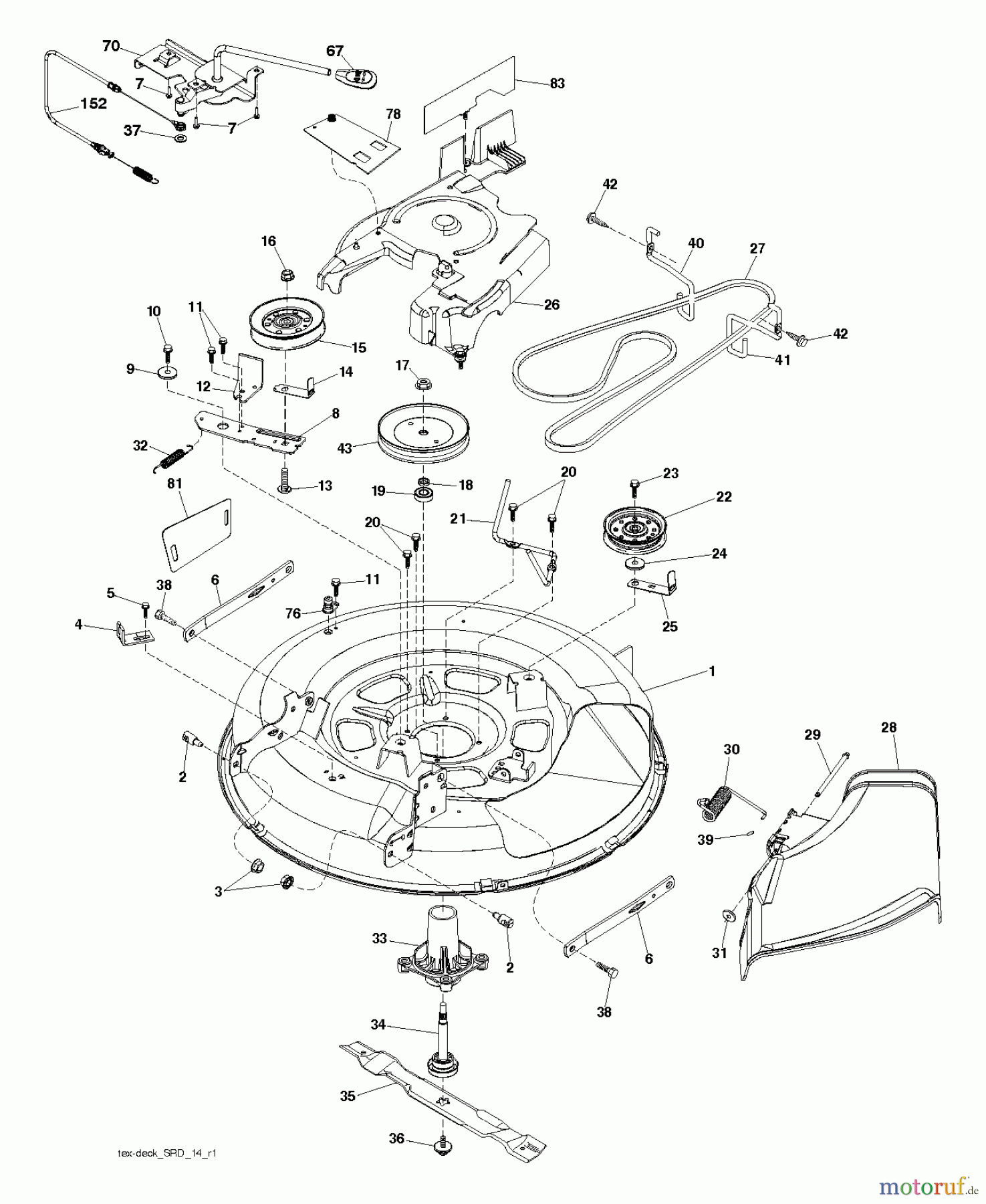 Husqvarna Rasen und Garten Traktoren LT 126 (96041020401) - Husqvarna Lawn Tractor (2011-07 & After) MOWER DECK / CUTTING DECK