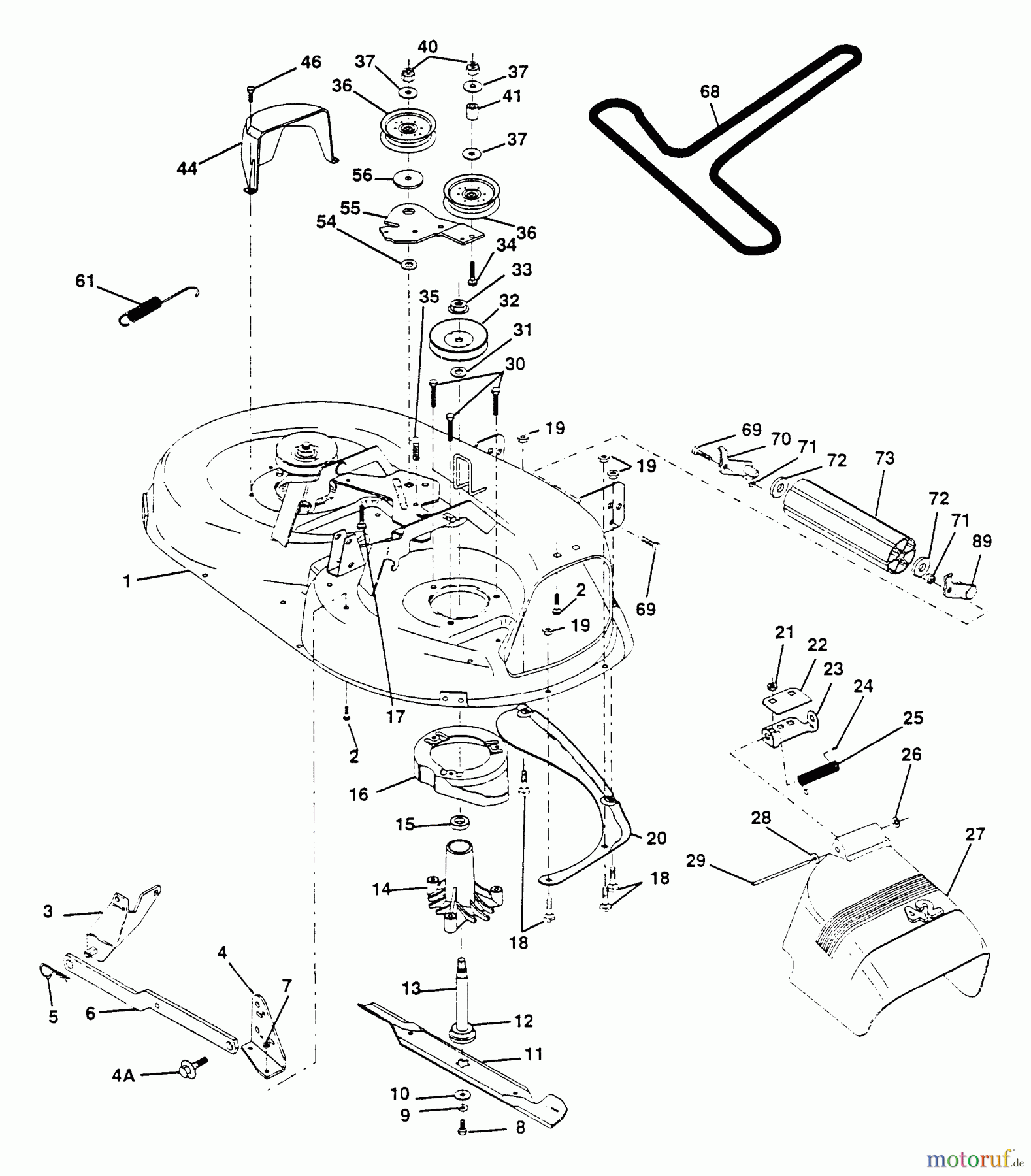 Husqvarna Rasen und Garten Traktoren LT 140 (954000512) (HU4H42A) - Husqvarna Lawn Tractor (1993-01 & After) 42