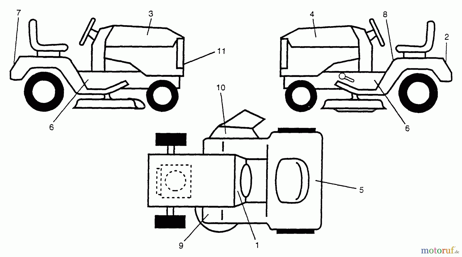 Husqvarna Rasen und Garten Traktoren LT 140 (954000512) (HU4H42A) - Husqvarna Lawn Tractor (1993-01 & After) Decals