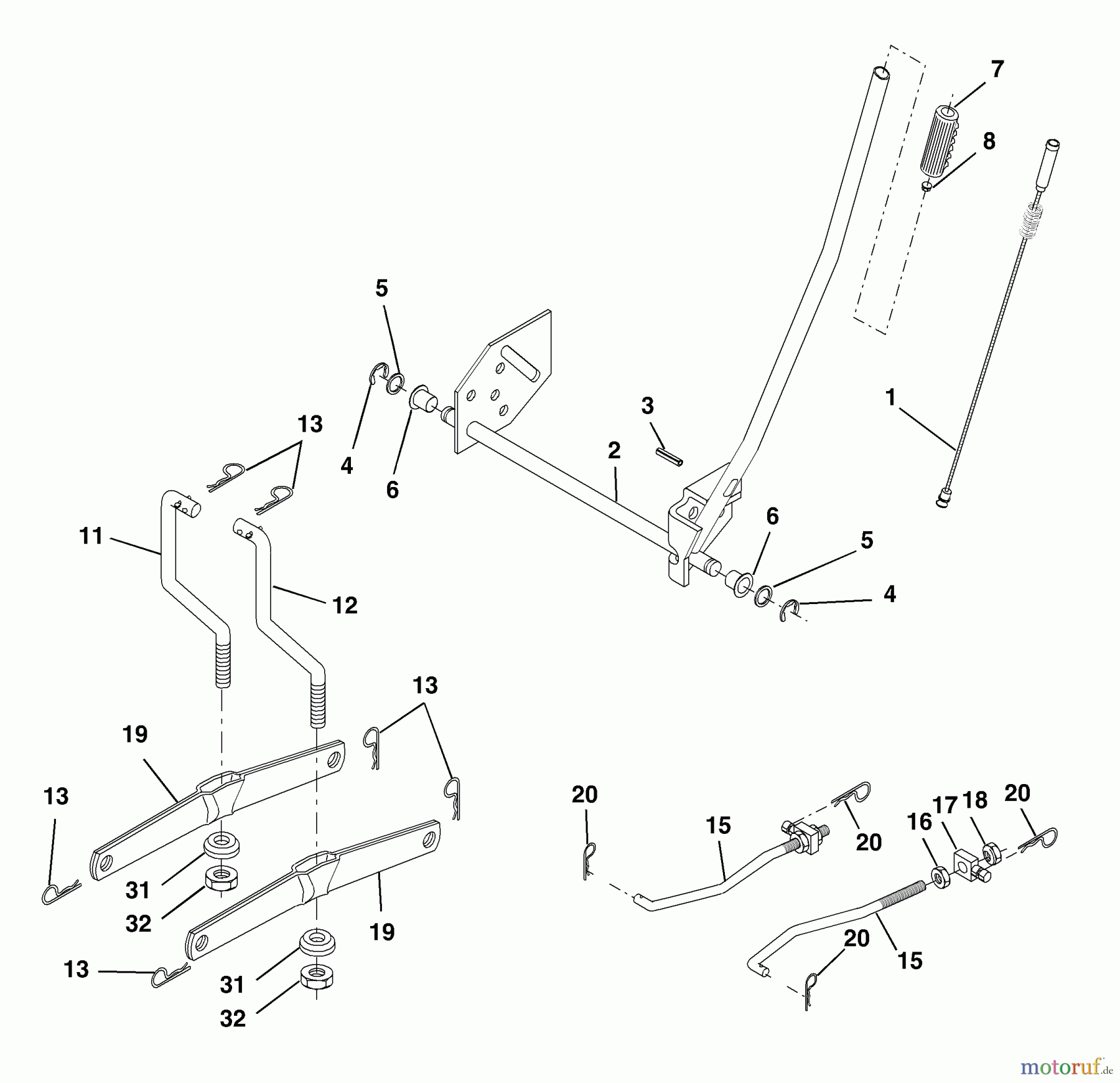 Husqvarna Rasen und Garten Traktoren LT 1538C (954569776) - Husqvarna Lawn Tractor (2002-12 & After) Mower Lift