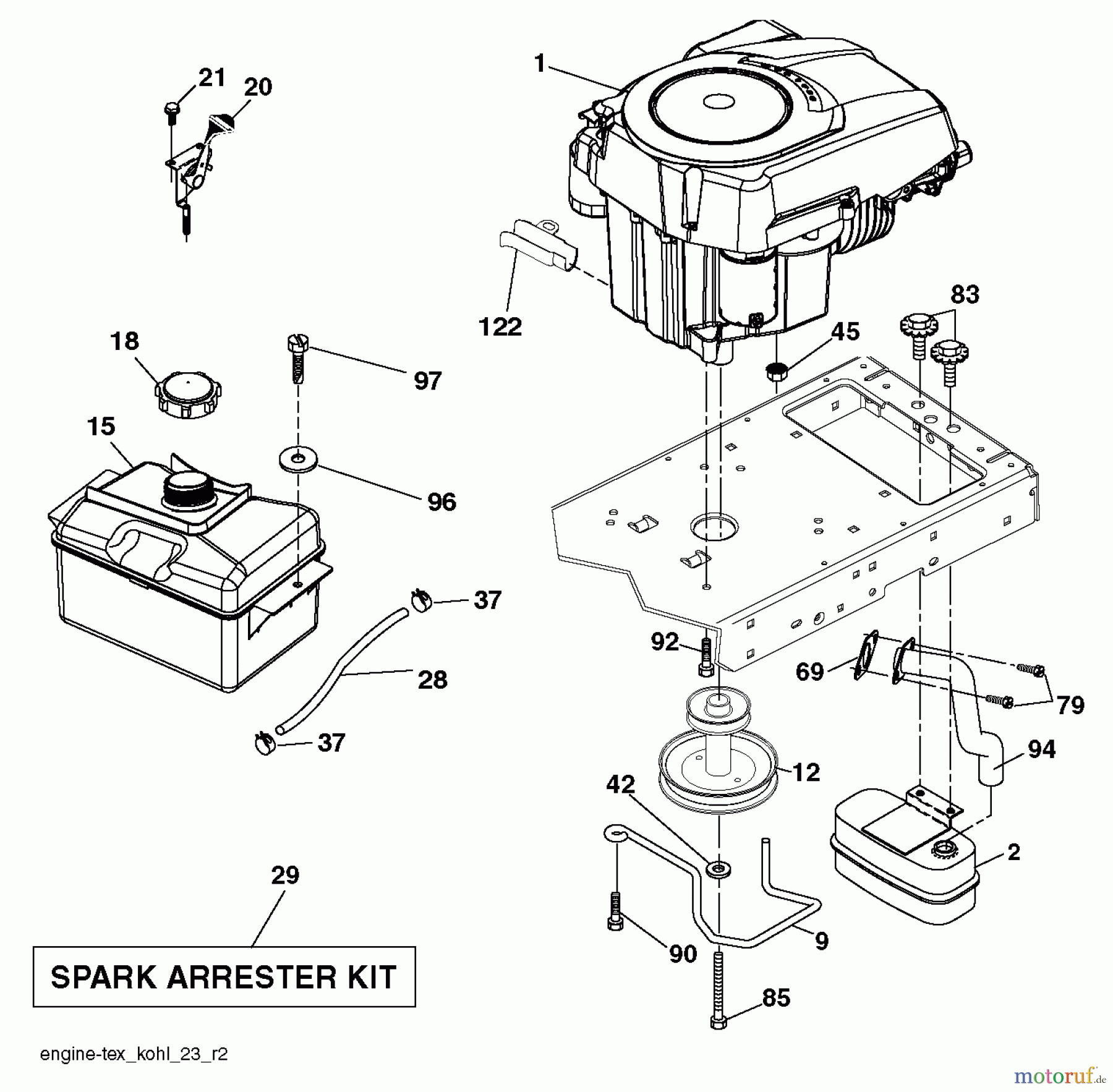  Husqvarna Rasen und Garten Traktoren LT 154 (96041024000) - Husqvarna Lawn Tractor (2011-09 & After) ENGINE