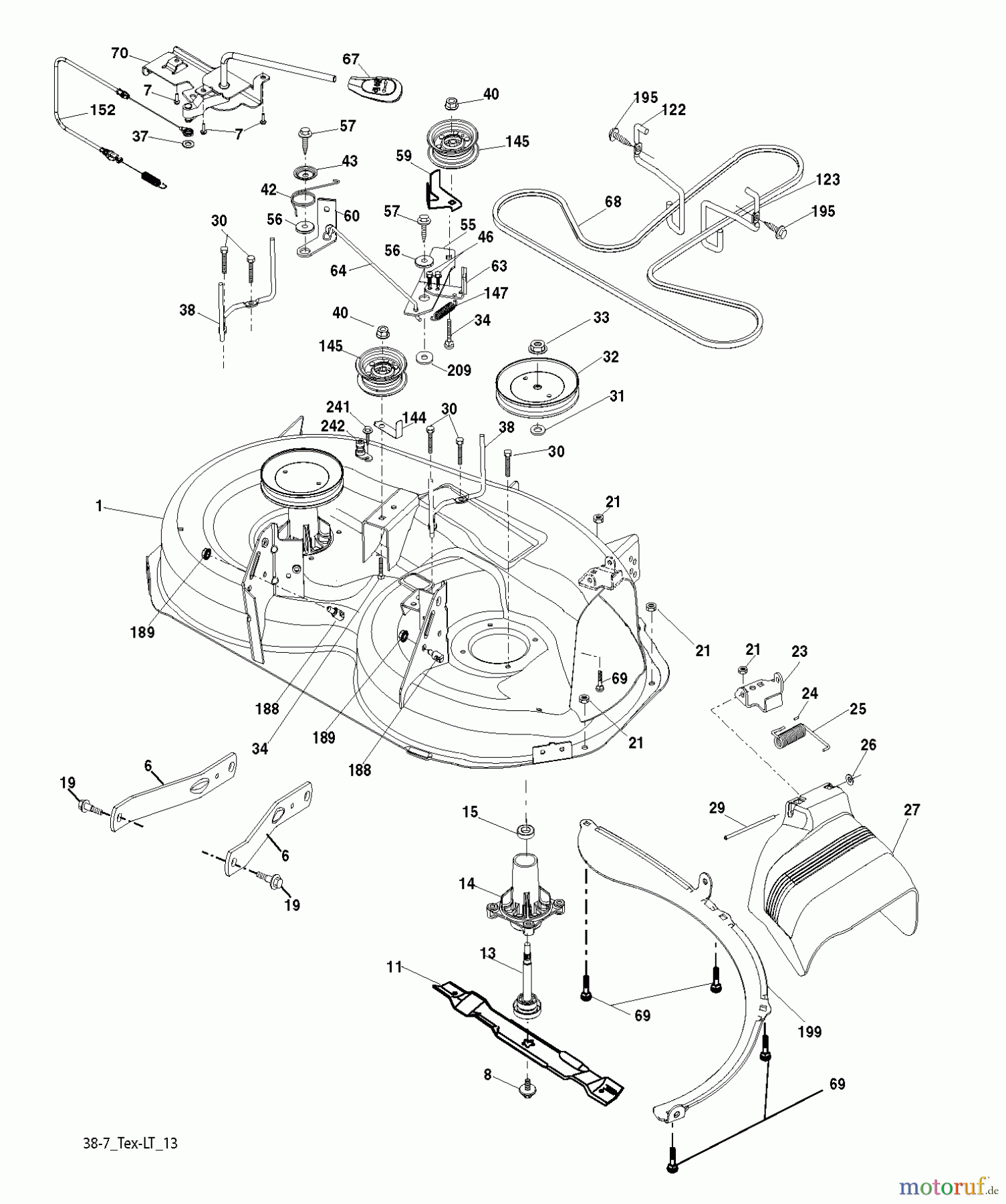 Husqvarna Rasen und Garten Traktoren LT 154 (96041024000) - Husqvarna Lawn Tractor (2011-09 & After) MOWER DECK / CUTTING DECK