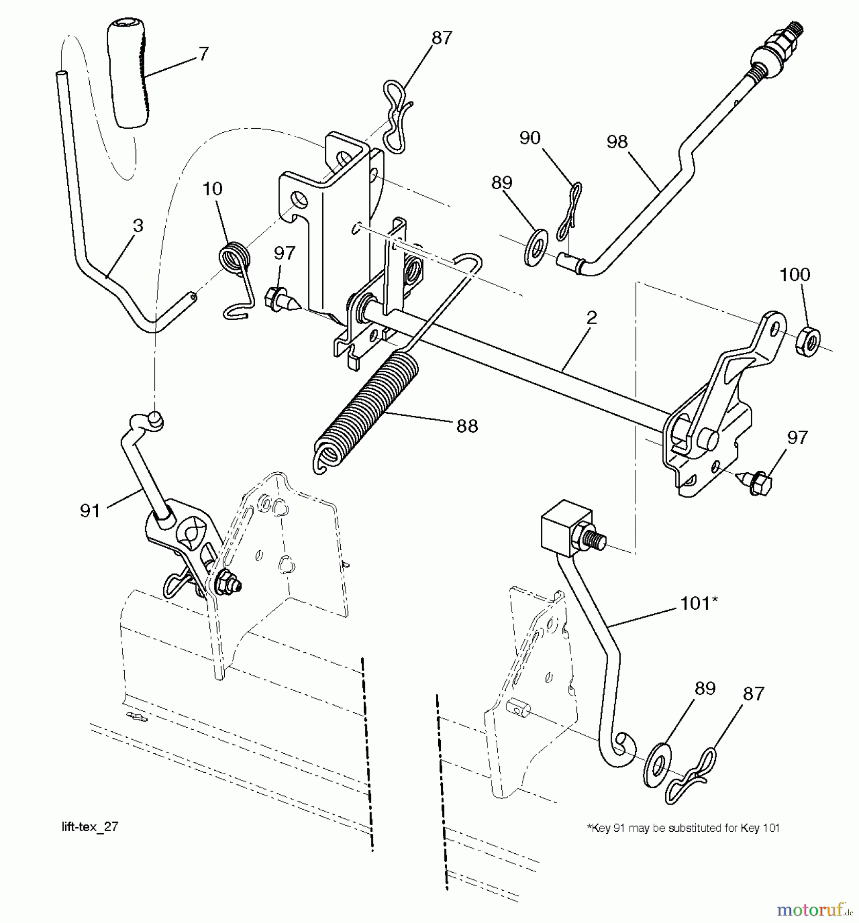 Husqvarna Rasen und Garten Traktoren LT 154 (96041024101) - Husqvarna Lawn Tractor (2012-07 & After) MOWER LIFT / DECK LIFT