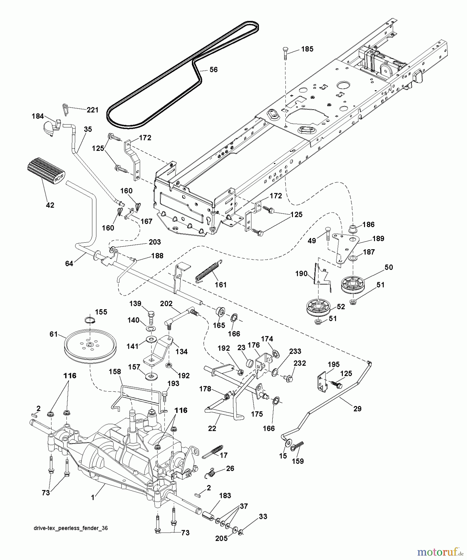  Husqvarna Rasen und Garten Traktoren LT 1597 (96041005011) - Husqvarna Lawn Tractor (2012-11 & After) DRIVE