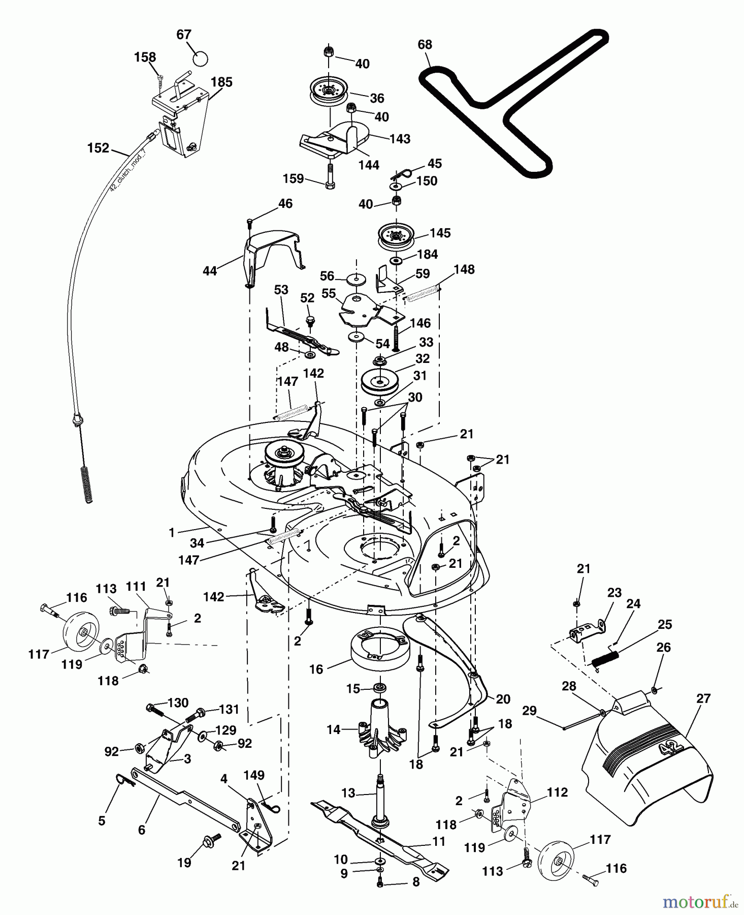 Husqvarna Rasen und Garten Traktoren LT 16542 (96013001900) - Husqvarna Lawn Tractor (2006-02 & After) Mower Deck