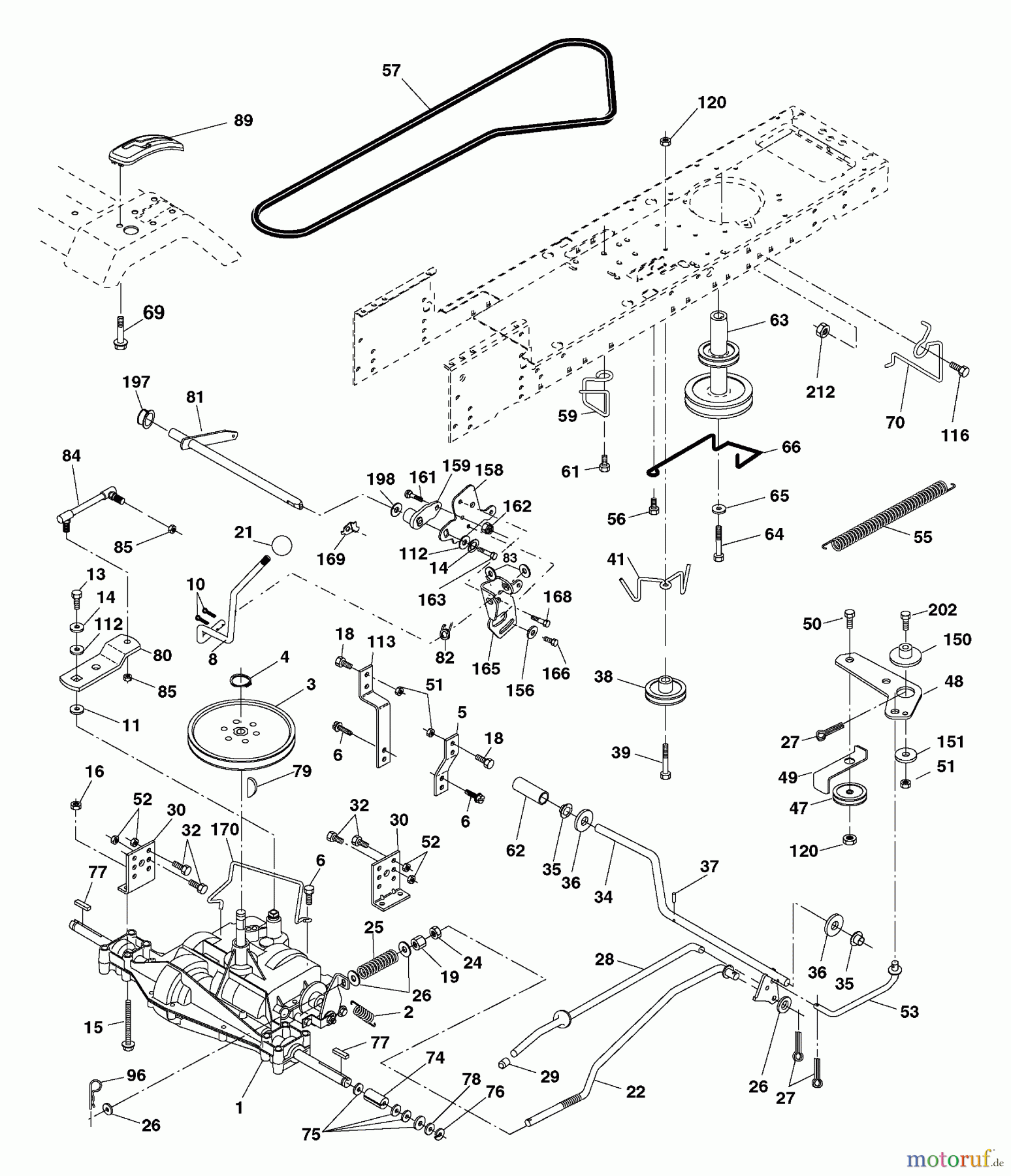  Husqvarna Rasen und Garten Traktoren LT 18542 (96013000400) - Husqvarna Lawn Tractor (2006-03 & After) Drive