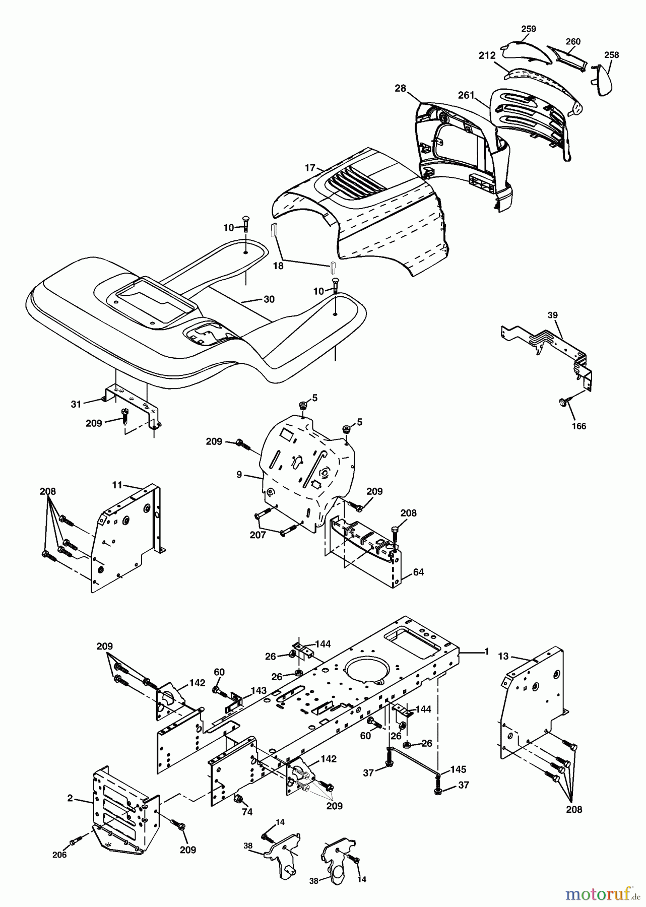 Husqvarna Rasen und Garten Traktoren LT 18542 A (954571748) - Husqvarna Lawn Tractor (2003-11 & After) Chassis And Enclosures
