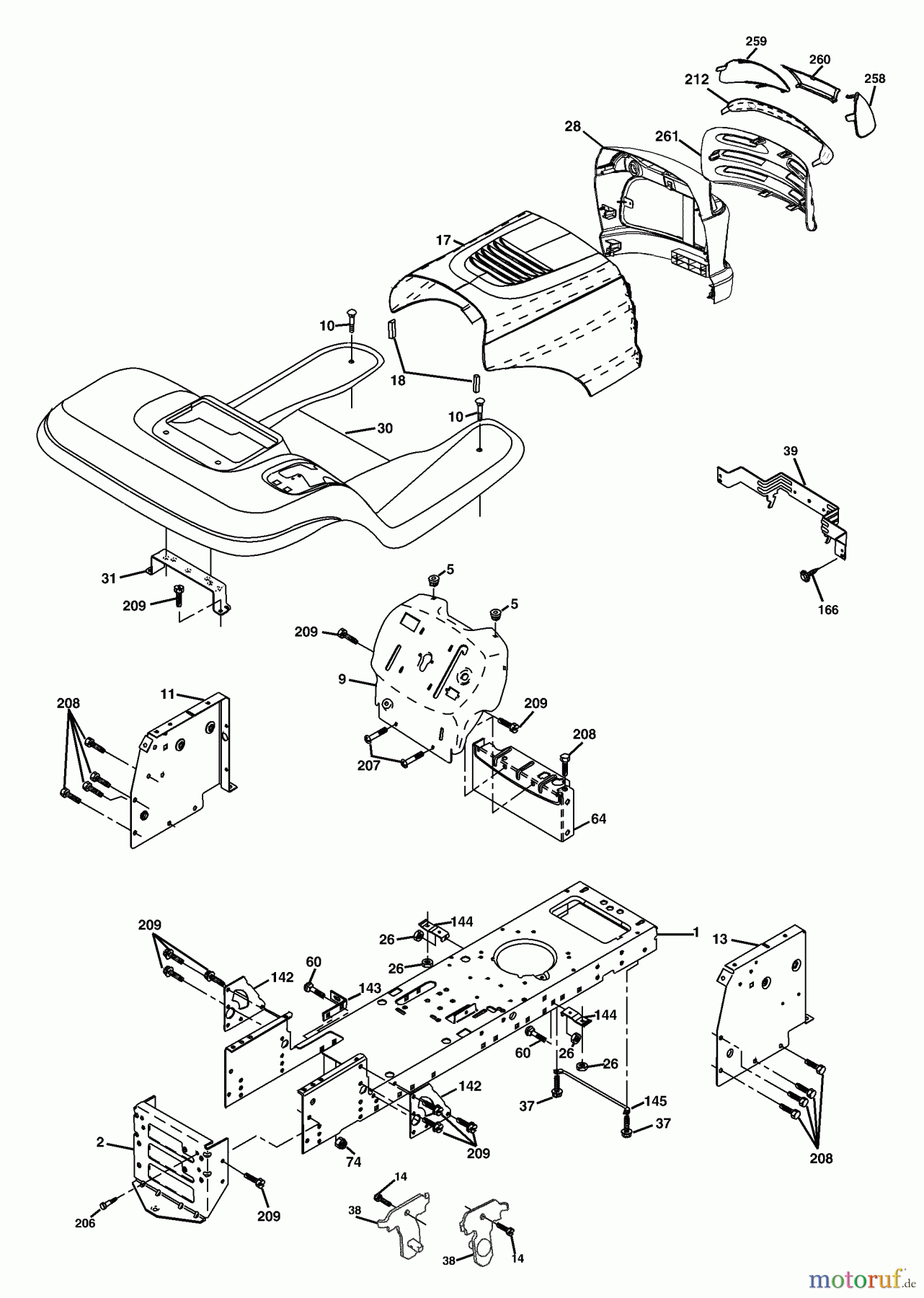 Husqvarna Rasen und Garten Traktoren LT 18542 B (954571748) - Husqvarna Lawn Tractor (2004-02 & After) Chassis And Enclosures