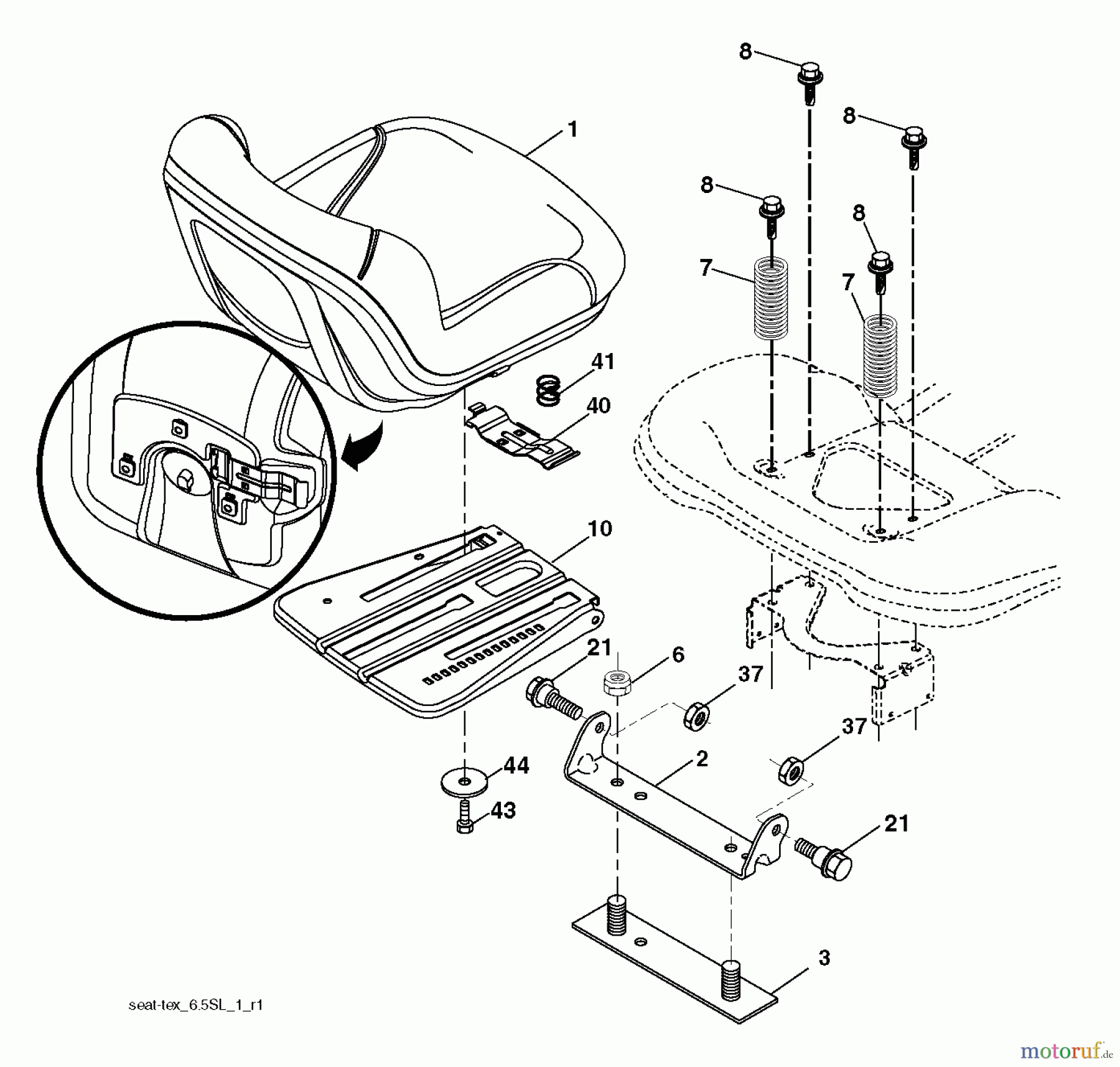 Husqvarna Rasen und Garten Traktoren LT 152 (96041002907) - Husqvarna Lawn Tractor (2011-07 & After) SEAT