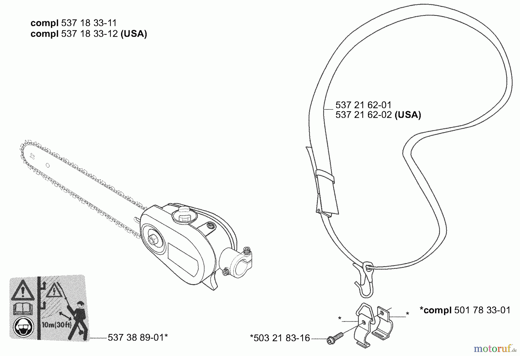 Husqvarna Zubehör, Sägen 326 P5X - Husqvarna Saw Attachment (2004-06 to 2006-06) Saw Attachment - Head Only