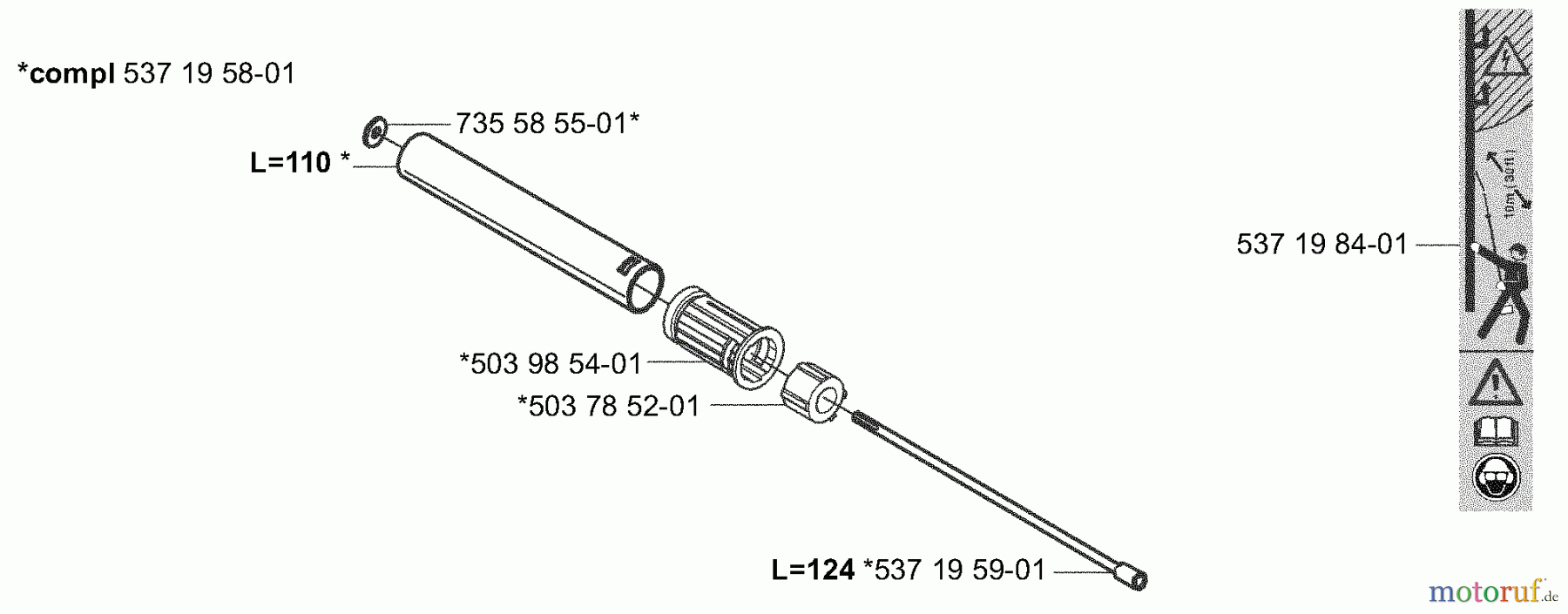 Husqvarna Zubehör, Sägen 326 P5X - Husqvarna Saw Attachment (2004-06 to 2006-06) Shaft / Tube - 4