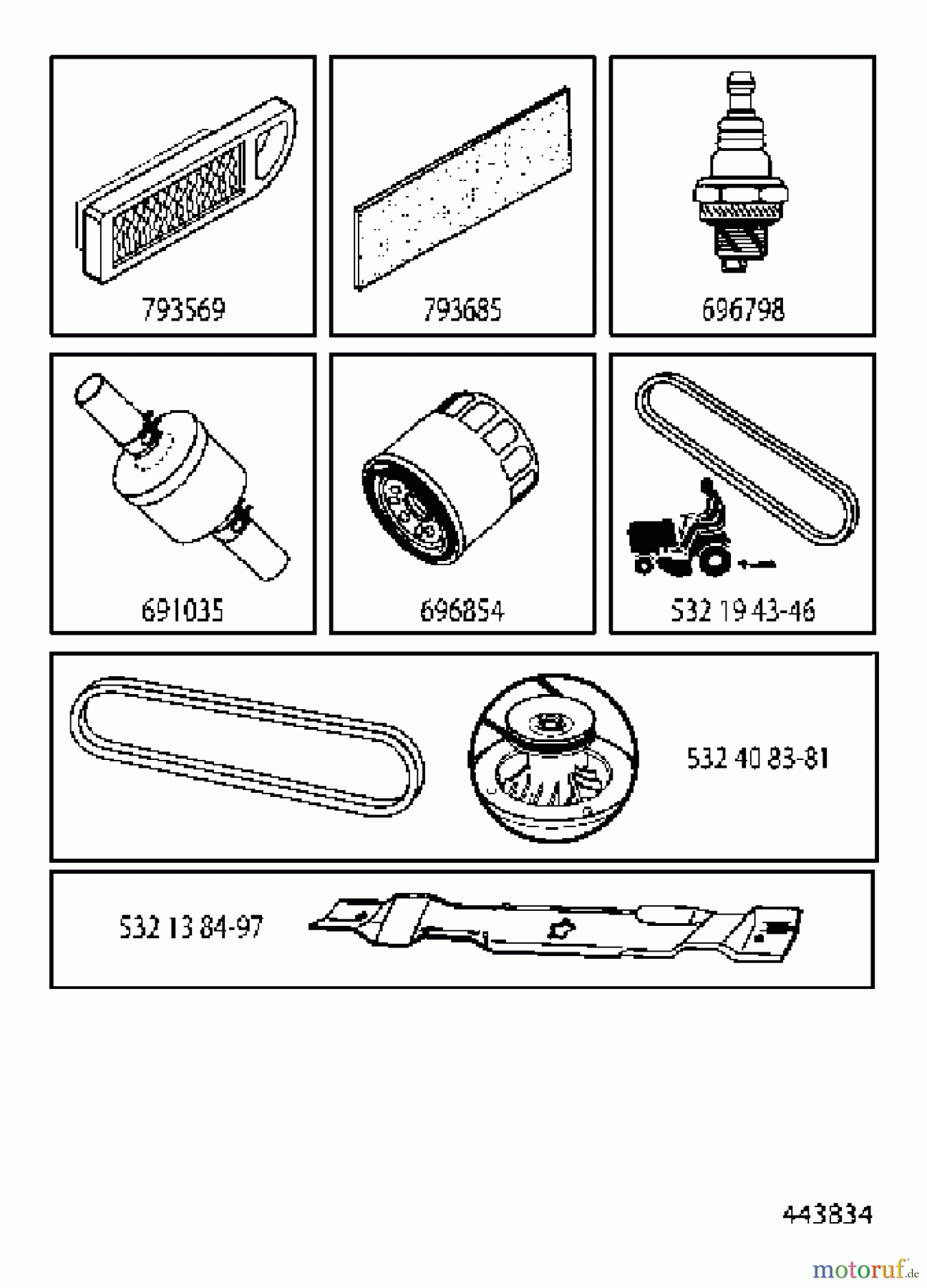 Husqvarna Rasen und Garten Traktoren LT 19538R (96041028200) - Husqvarna Lawn Tractor (2012-05 & After) FREQUENTLY USED PARTS