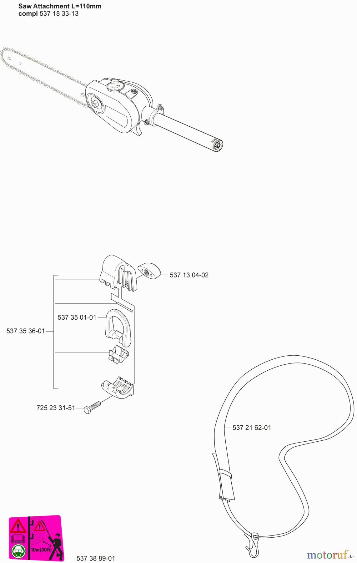 Husqvarna Zubehör, Sägen 326 P5X - Husqvarna Saw Attachment (2006-07 & After) 4