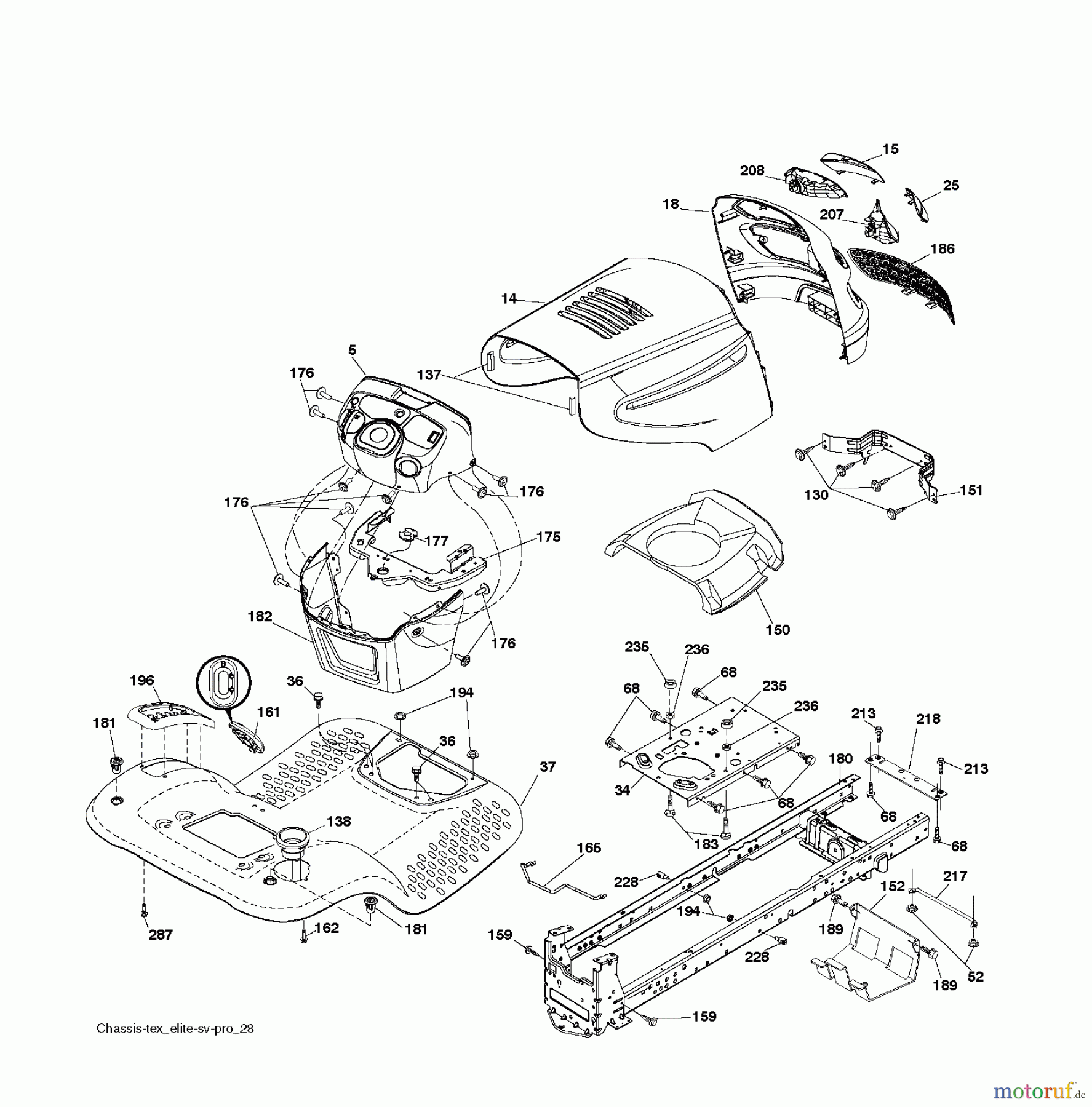  Jonsered Rasen  und Garten Traktoren LT2223 A2 (96041014402) - Jonsered Lawn & Garden Tractor (2011-02) CHASSIS ENCLOSURES