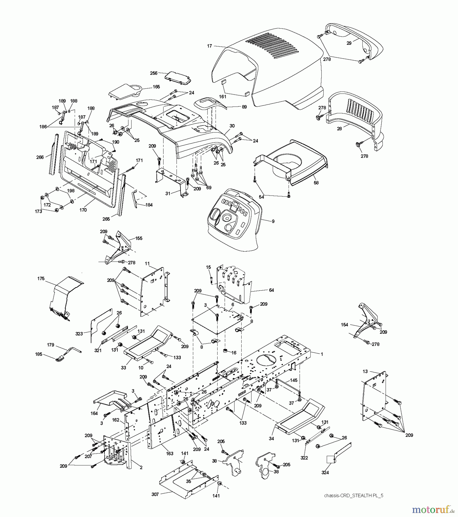 Husqvarna Rasen und Garten Traktoren LT 2223CMA2 (96061026900) - Husqvarna Lawn Tractor (2010-01 & After) CHASSIS ENCLOSURES