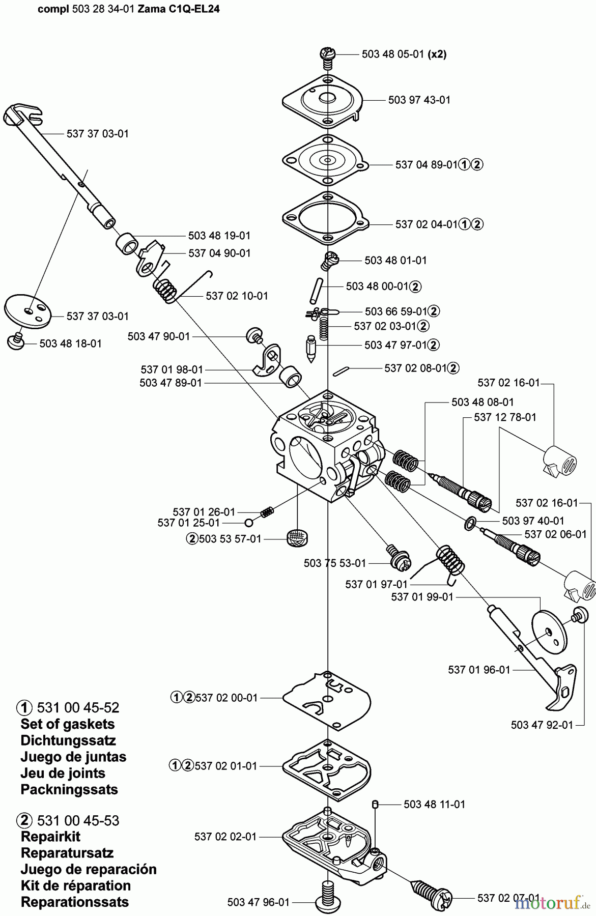 Husqvarna Zubehör, Sägen 326 P5X - Husqvarna Saw Attachment (2006-07 & After) Carburetor Parts