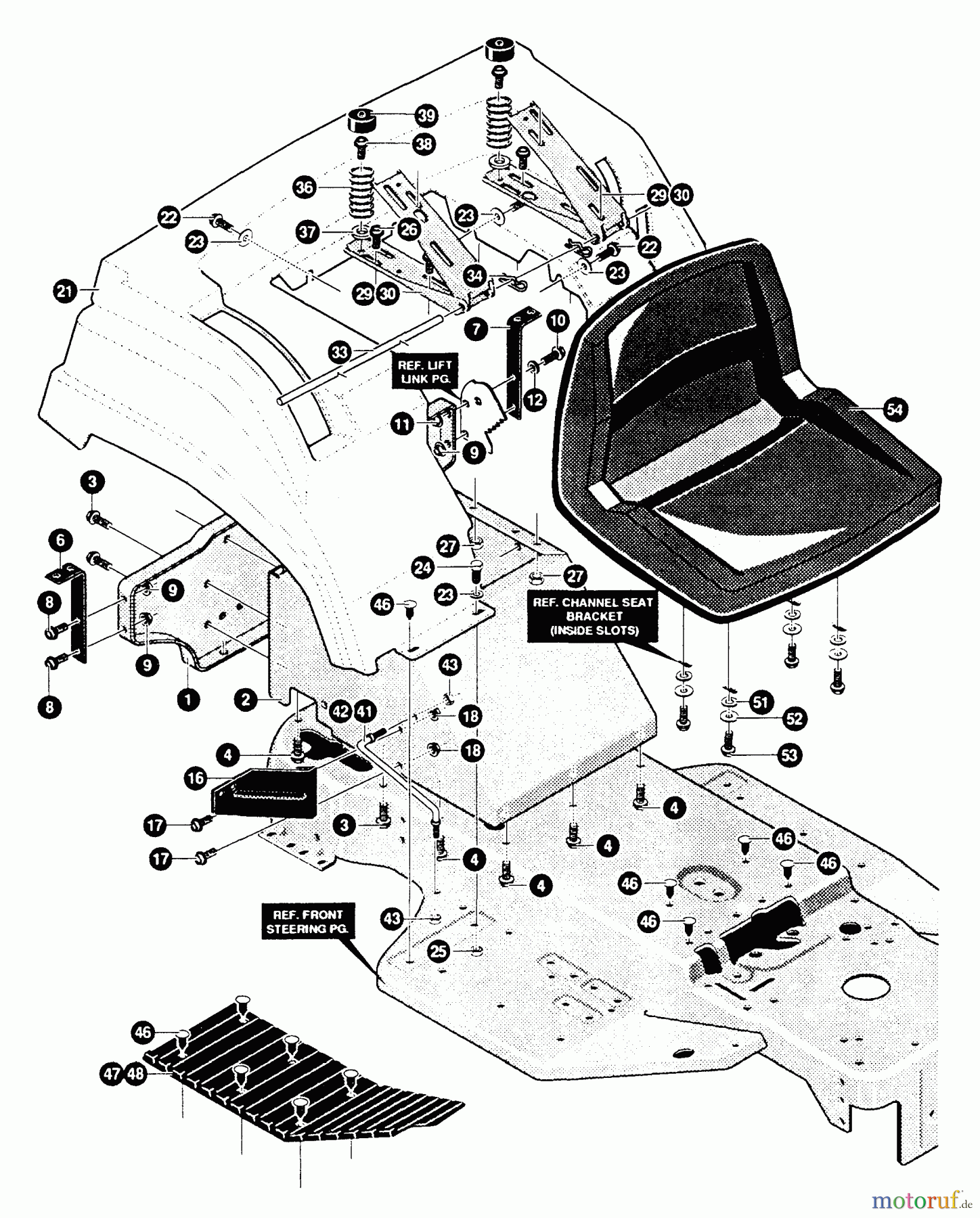 Husqvarna Rasen und Garten Traktoren LT 4140H (E4014-040) - Husqvarna Lawn Tractor (1994-01 & After) Chassis/Seat/Rear Fender