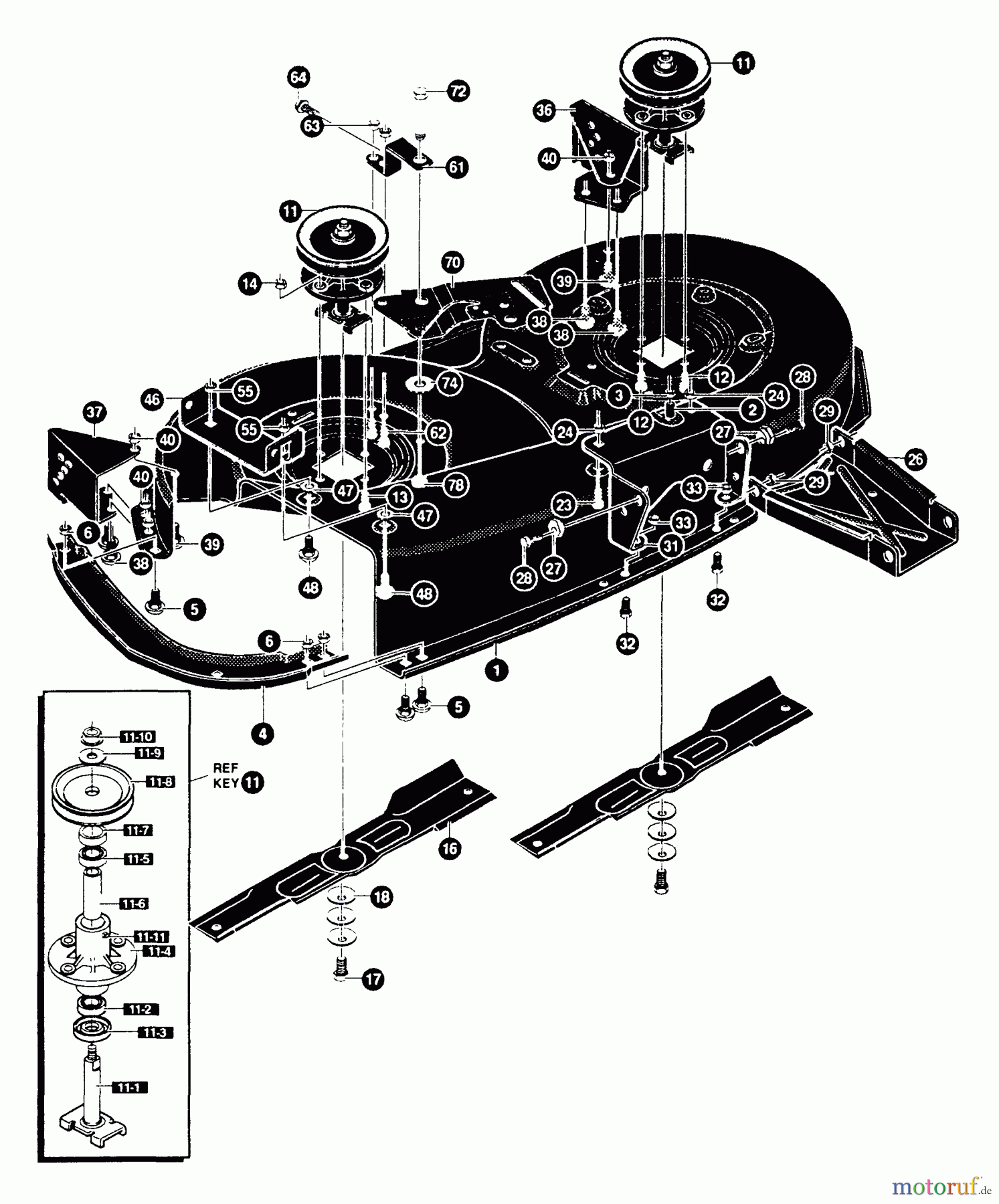 Husqvarna Rasen und Garten Traktoren LT 4140H (E4014-040) - Husqvarna Lawn Tractor (1994-01 & After) Deck (A)