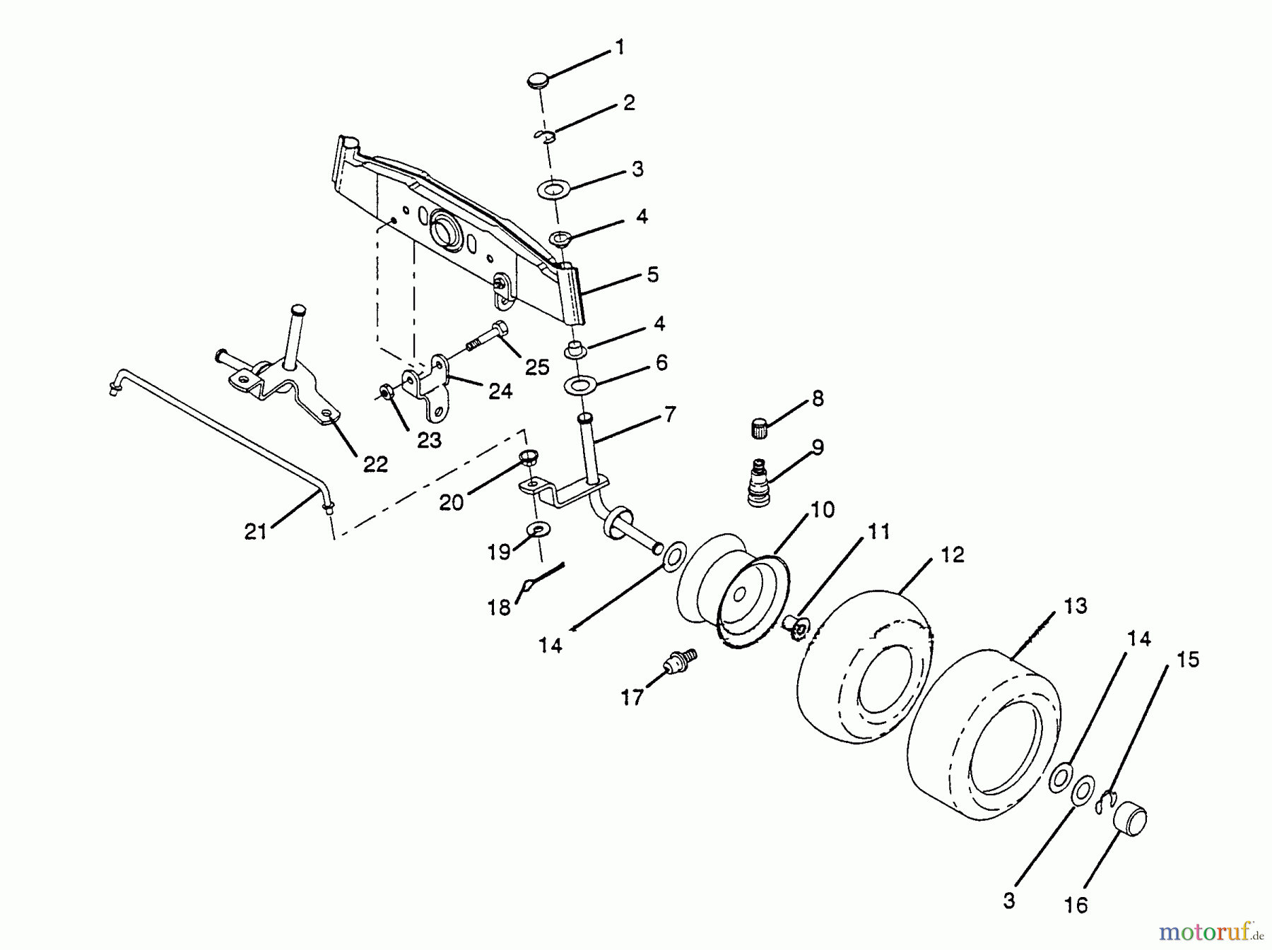 Husqvarna Rasen und Garten Traktoren LT 92012 (954000251) - Husqvarna Lawn Tractor (1993-01 & After) Front Axle
