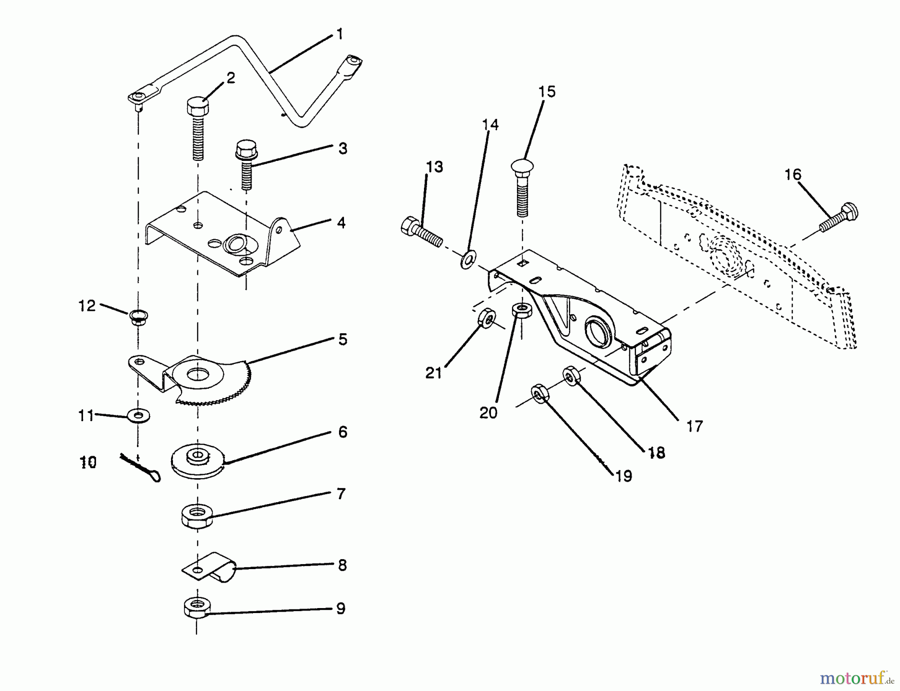 Husqvarna Rasen und Garten Traktoren LT 92012 (954000251) - Husqvarna Lawn Tractor (1993-01 & After) Sector Gear / Axle Support