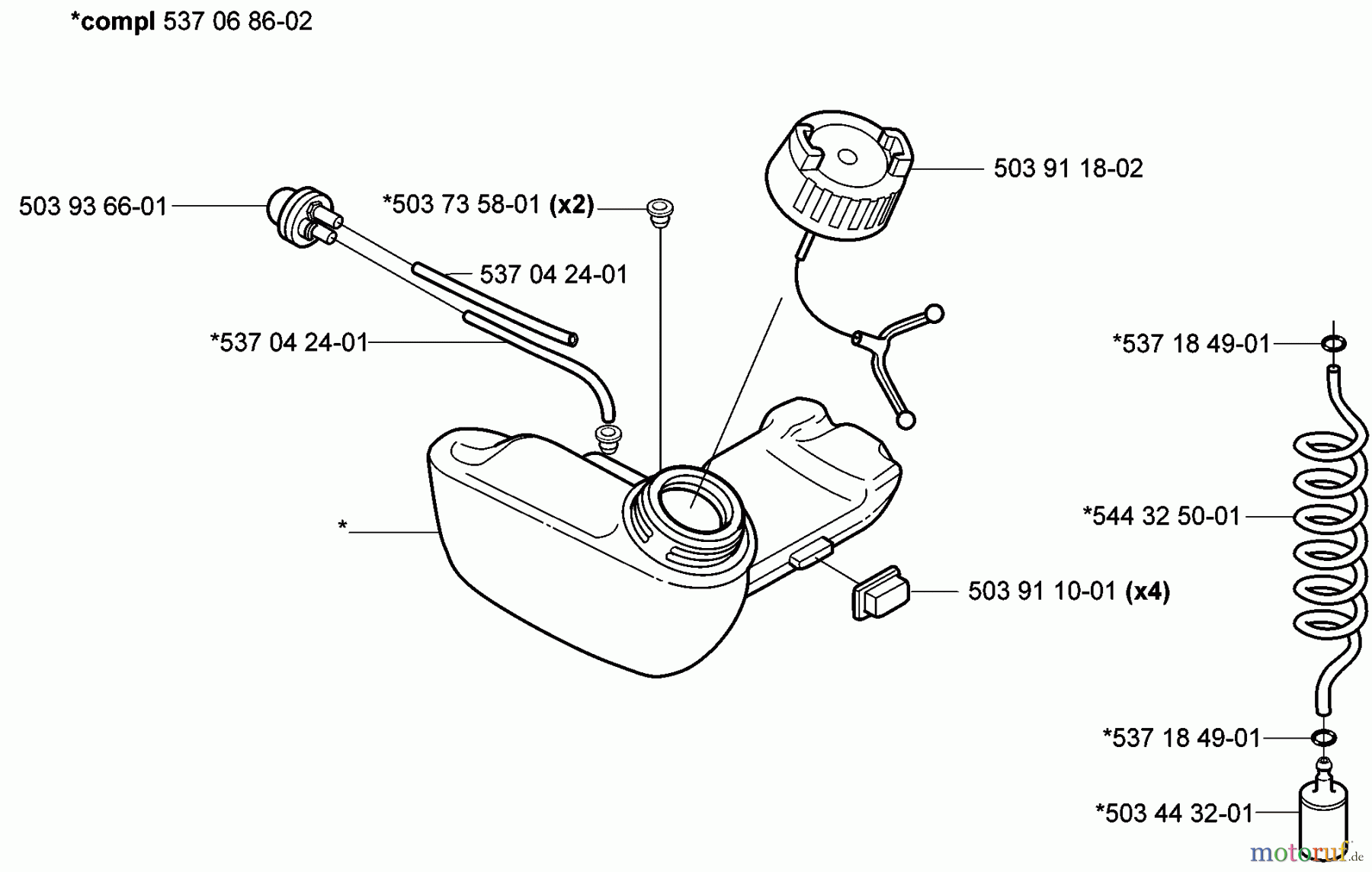 Husqvarna Zubehör, Sägen 326 P5X - Husqvarna Saw Attachment (2006-07 & After) Fuel Tank