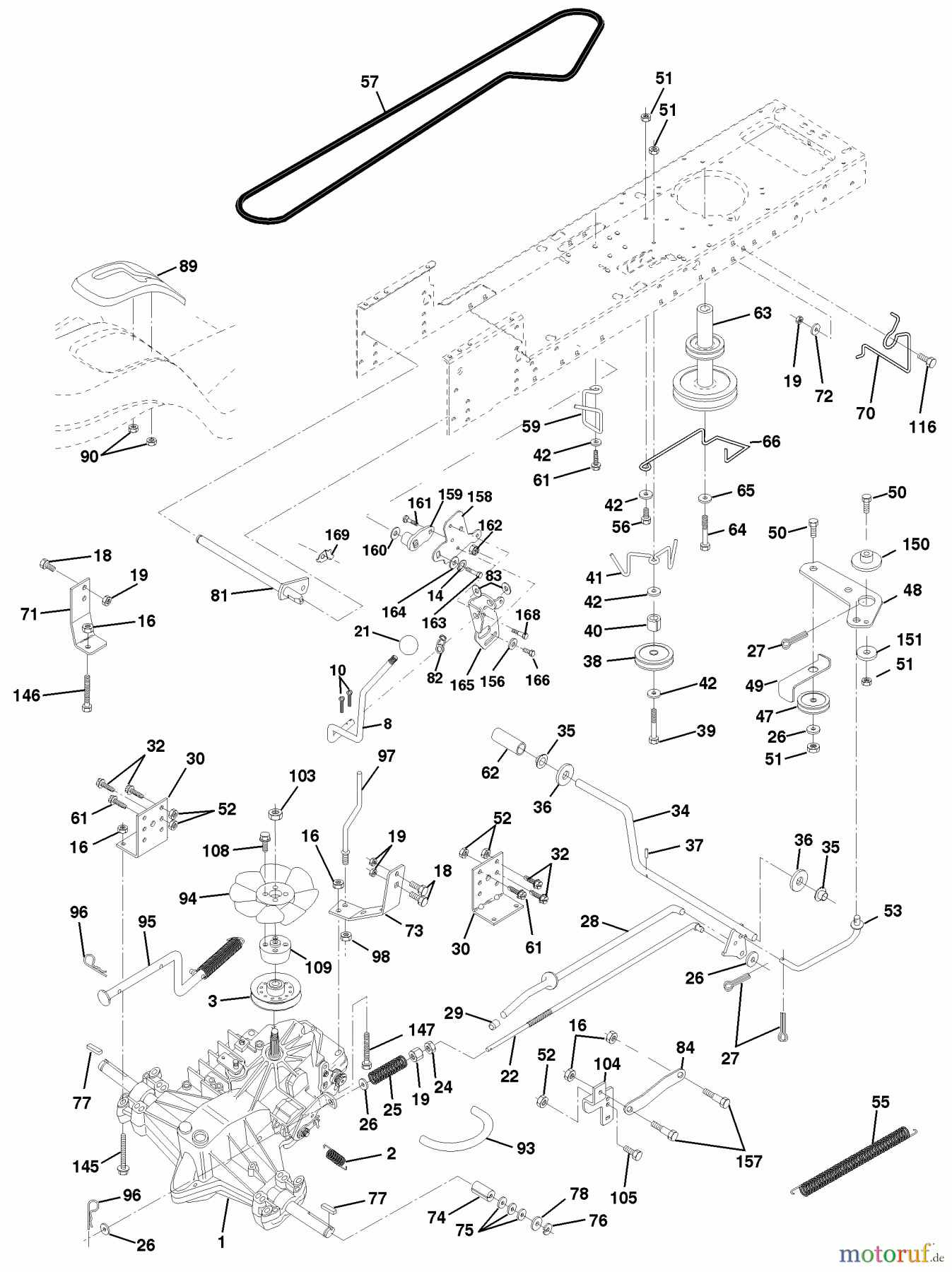 Husqvarna Rasen und Garten Traktoren LTH 120 (954140003) (HCLTH120B) - Husqvarna Lawn Tractor (1999-01 & After) Drive