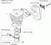 Husqvarna 326 P5X - Saw Attachment (2006-07 & After) Ersatzteile Piston/ Cylinder and Muffler
