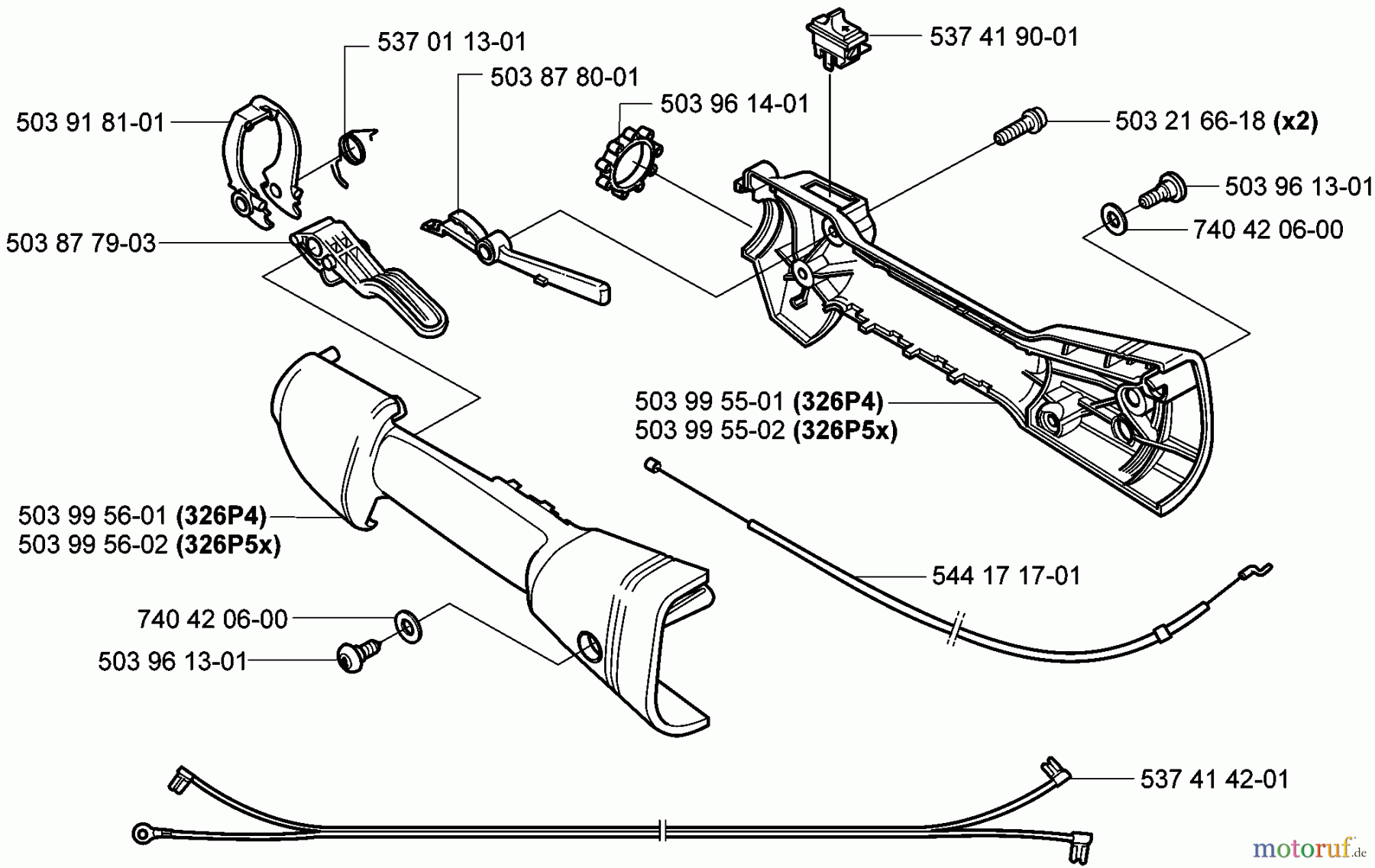  Husqvarna Zubehör, Sägen 326 P5X - Husqvarna Saw Attachment (2006-07 & After) Throttle / Trigger