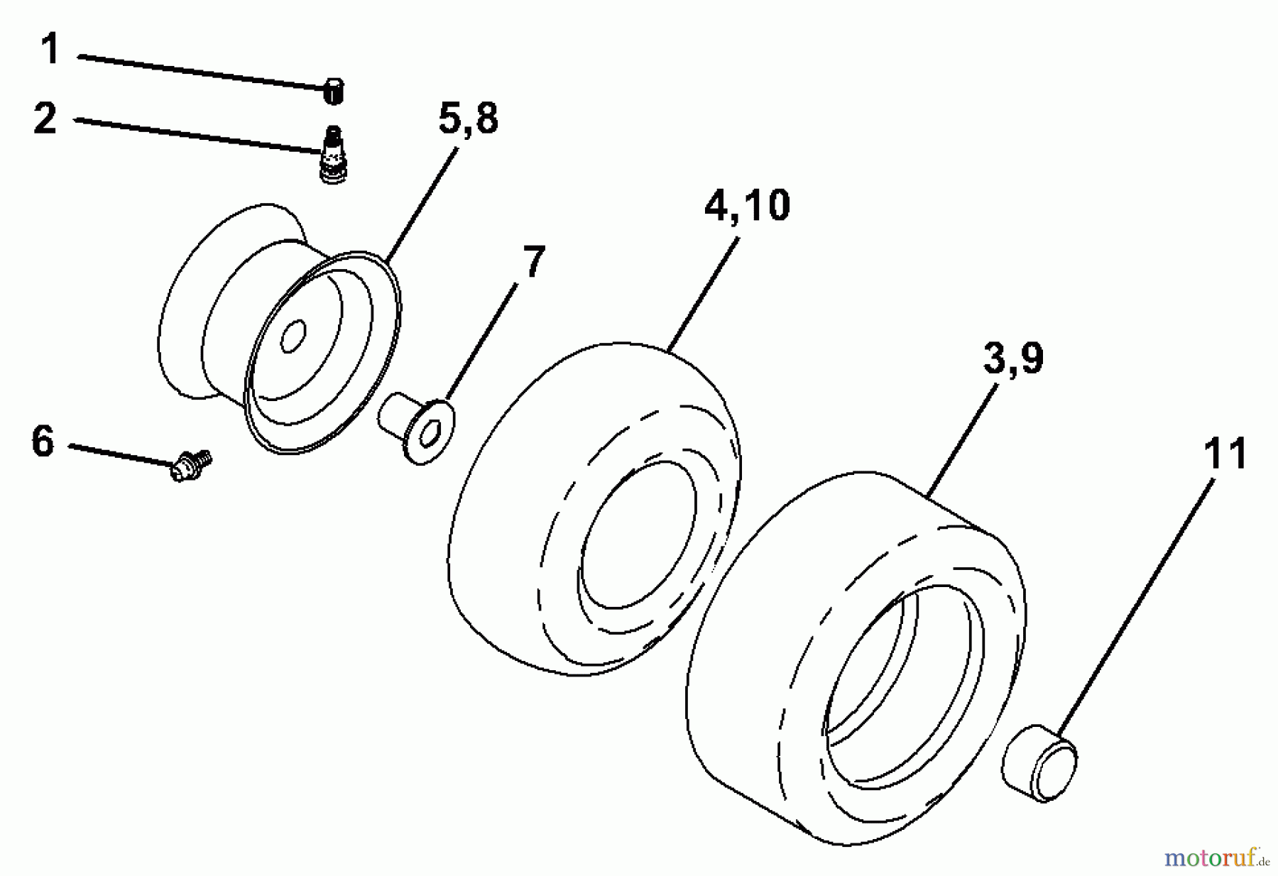 Husqvarna Rasen und Garten Traktoren LTH 120 (954140106A) - Husqvarna Lawn Tractor (1999-10 & After) Wheels & Tires