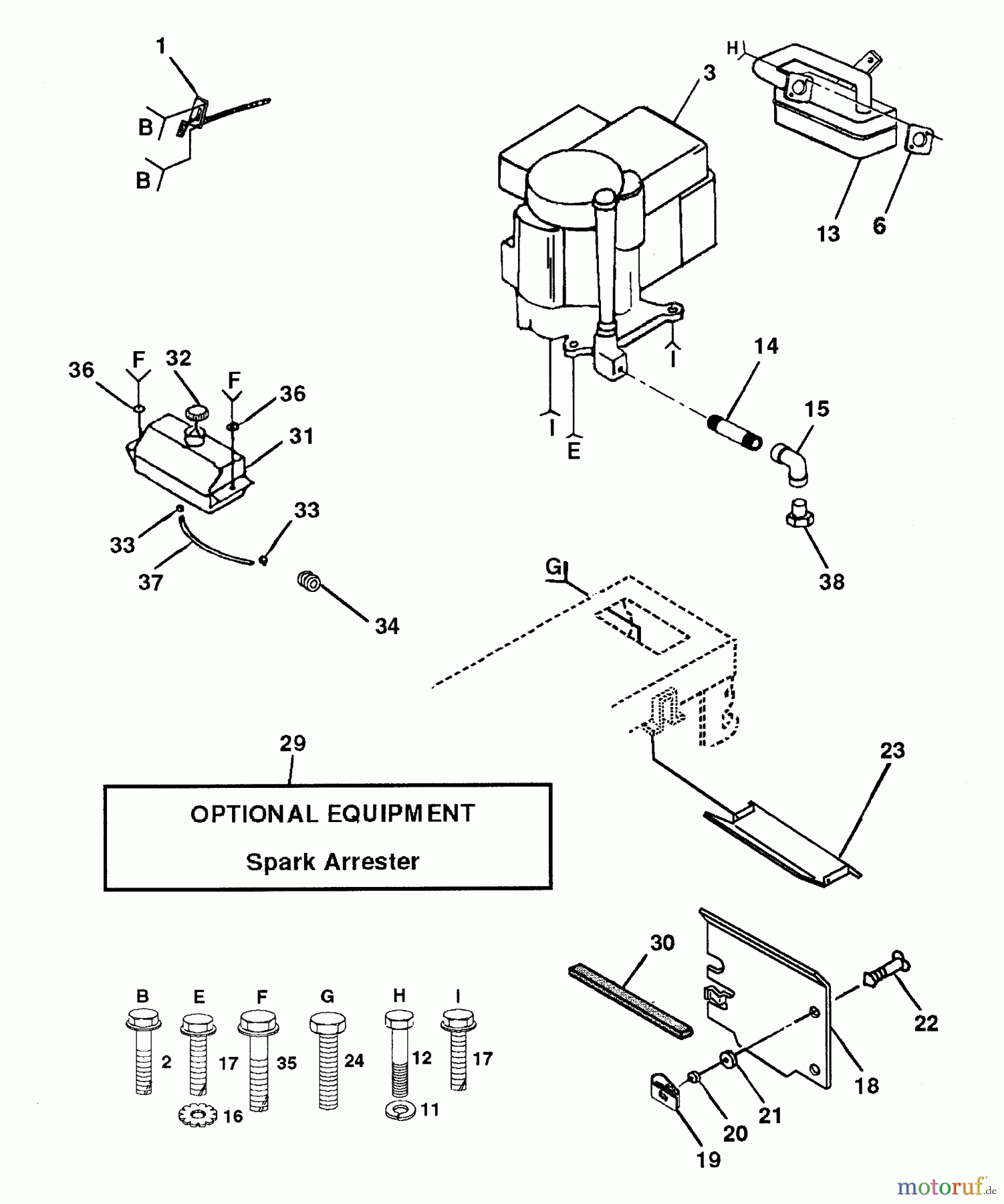  Husqvarna Rasen und Garten Traktoren LTH 125 (954000782) (HC125H42A) - Husqvarna Lawn Tractor (1994-01 & After) Engine