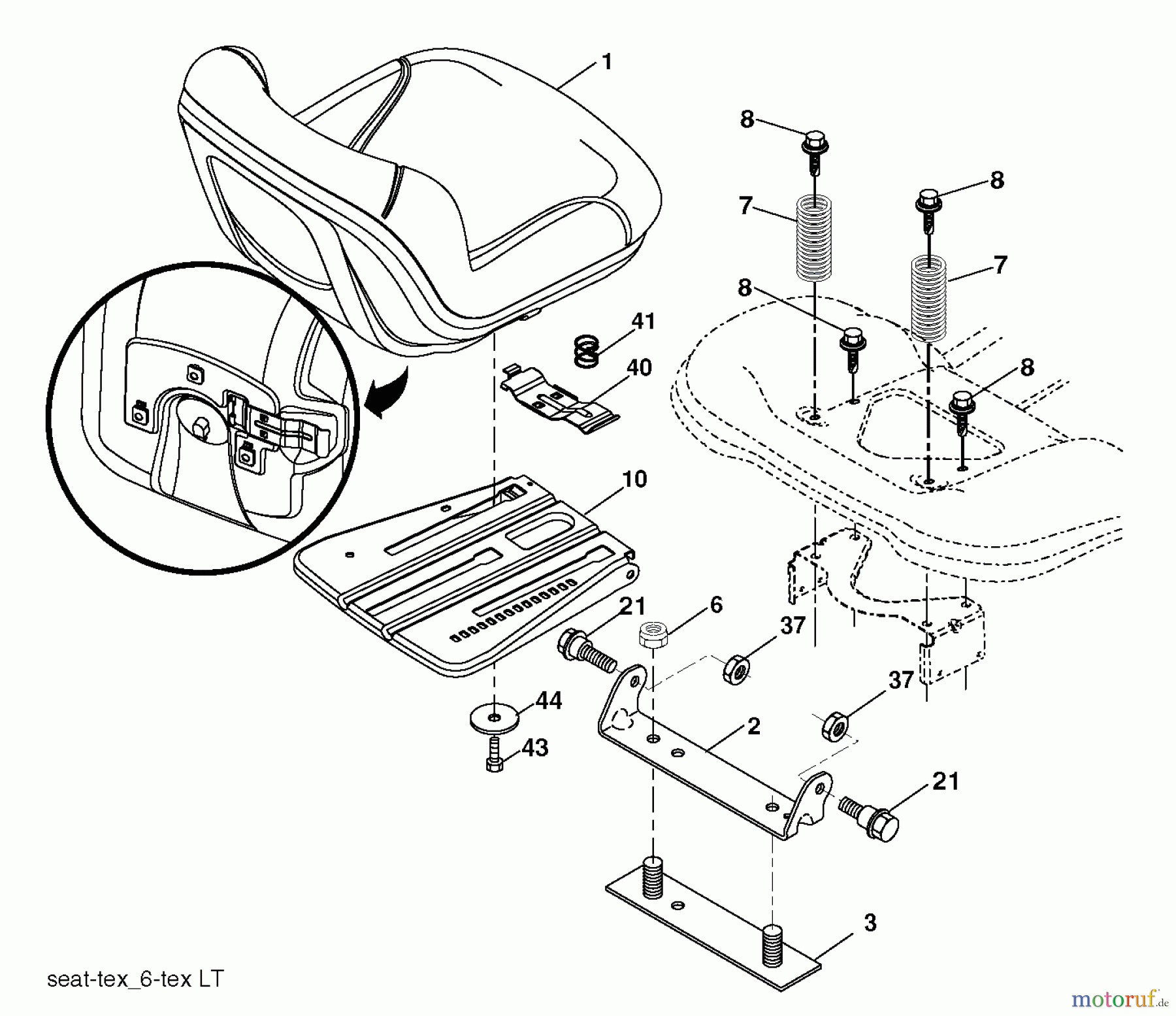 Husqvarna Rasen und Garten Traktoren LTH 126 (96041019902) - Husqvarna Lawn Tractor (2012-05 & After) SEAT