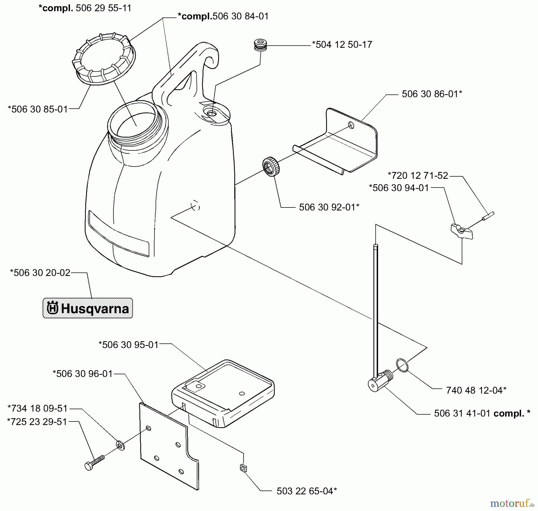 Husqvarna Zubehör, Sägen KV 03 - Husqvarna Trolley Cart for 371 K / 3210 K (2000-03 to 2006-12) Fuel Tank