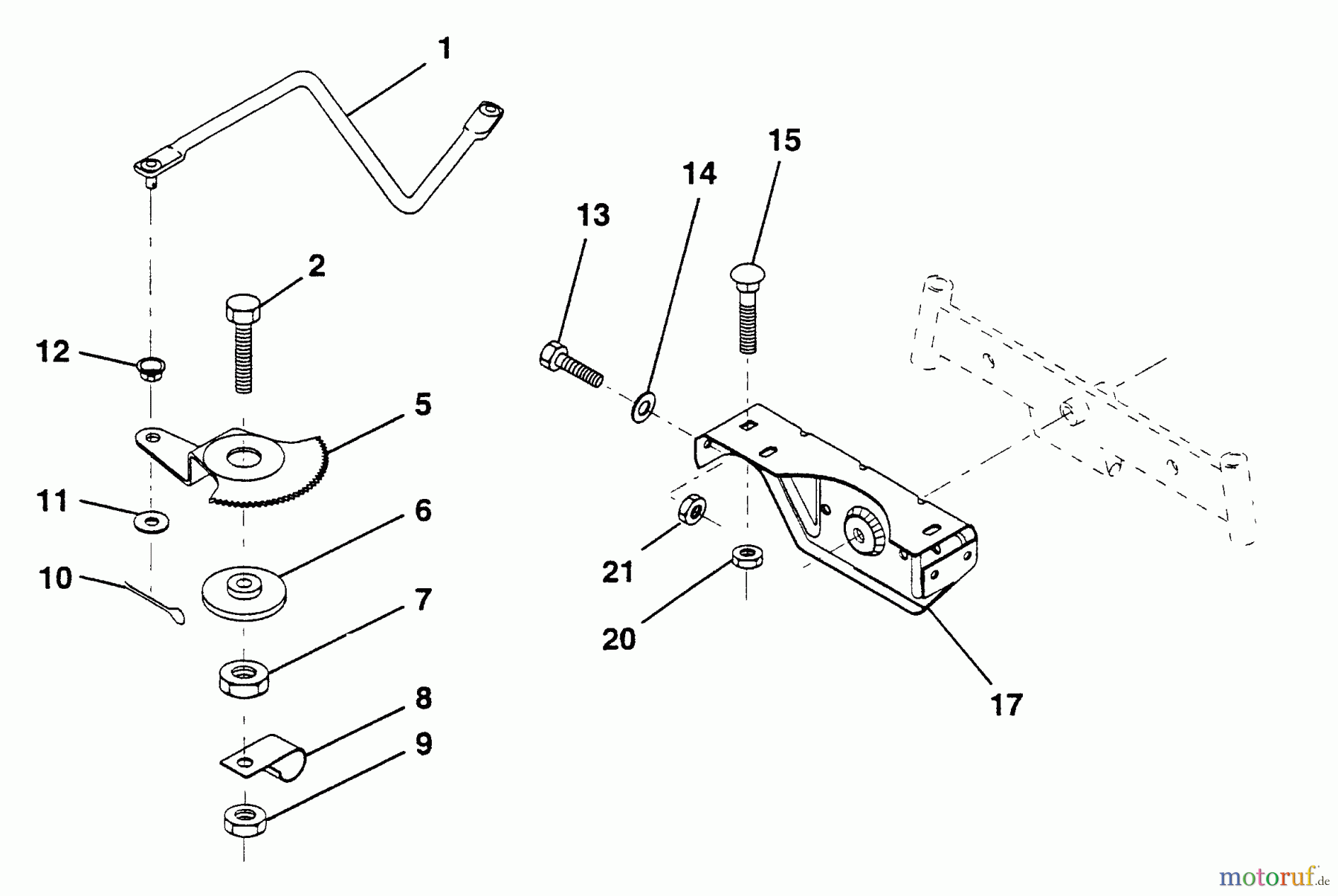 Husqvarna Rasen und Garten Traktoren LTH 13 (954001042) (HAR13H38B) - Husqvarna Lawn Tractor (1995-01 & After) Sector Gear / Axle Support