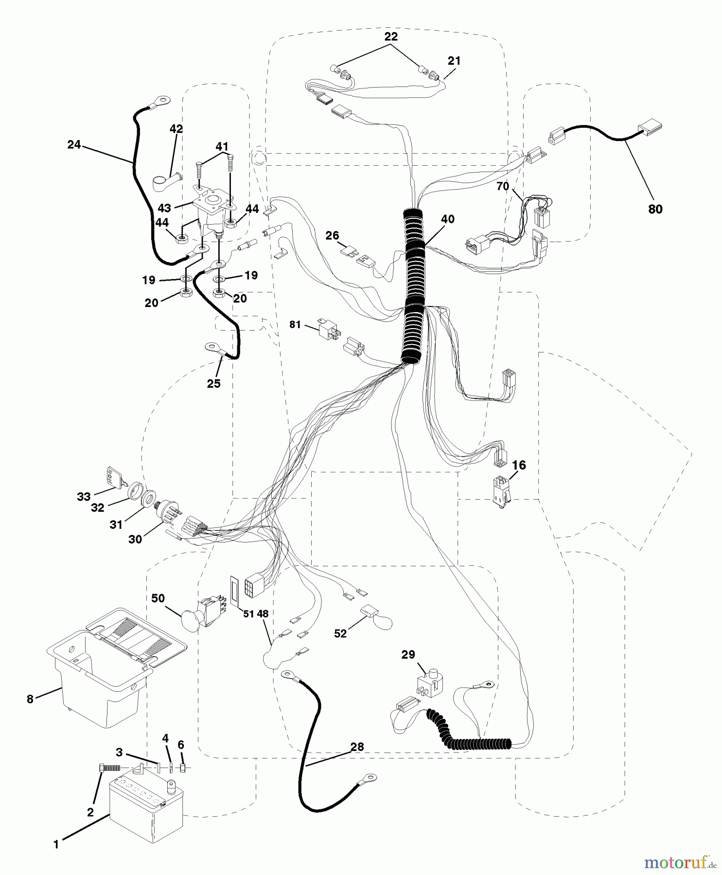  Husqvarna Rasen und Garten Traktoren LTH 130 (954140005C) - Husqvarna Lawn Tractor (1998-02 & After) Electrical