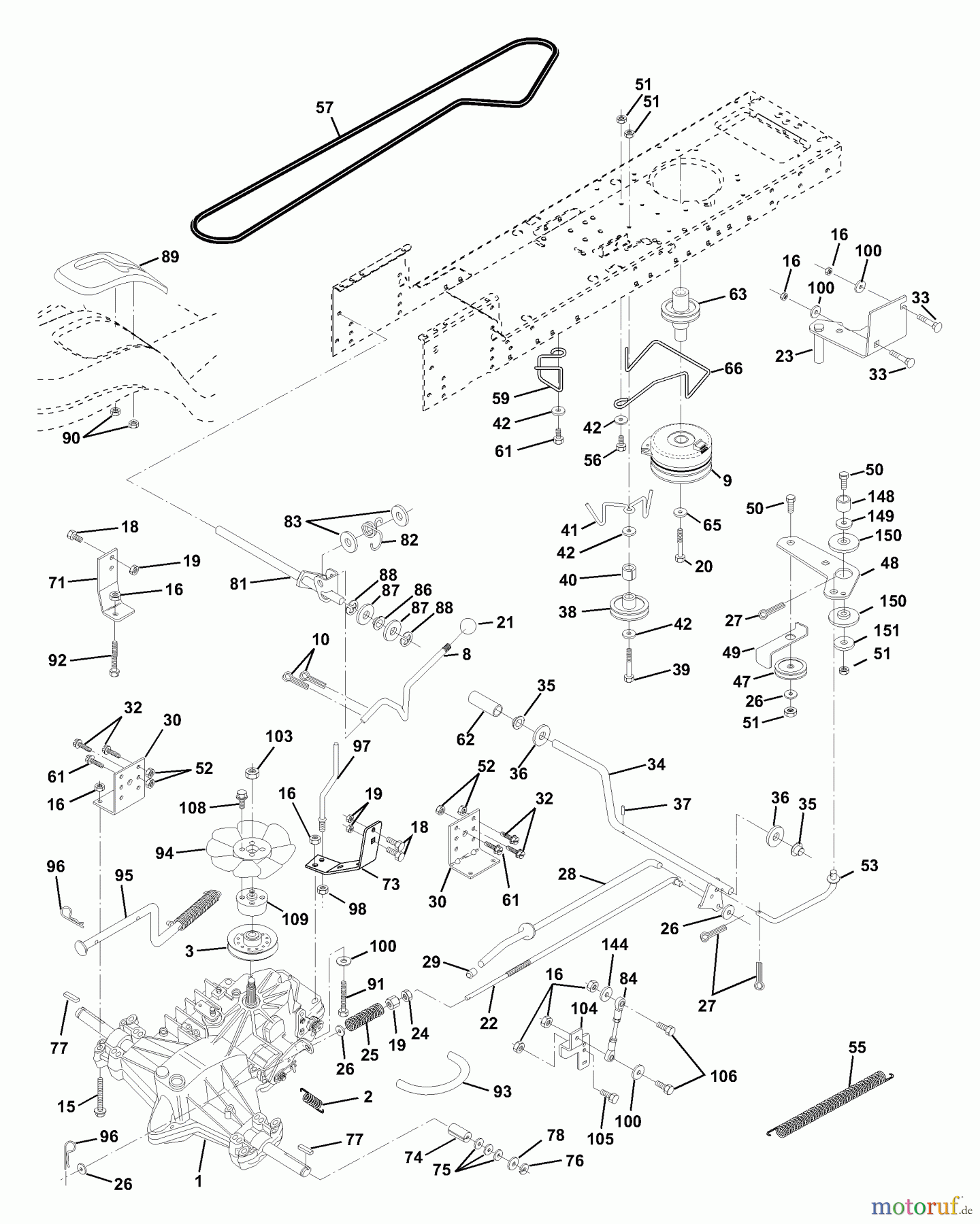 Husqvarna Rasen und Garten Traktoren LTH 130 (954140005E) - Husqvarna Lawn Tractor (1997-10 & After) Drive