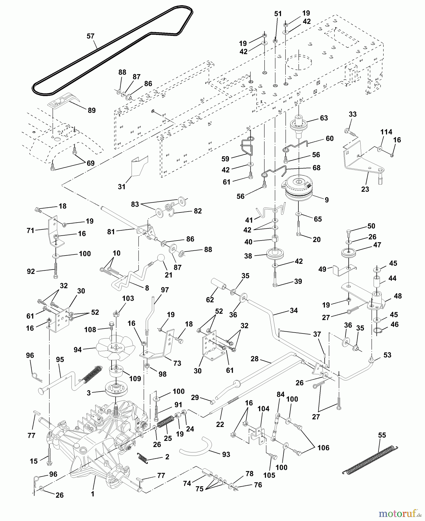 Husqvarna Rasen und Garten Traktoren LTH 130 (954830061B) - Husqvarna Lawn Tractor (1996-02 & After) Drive