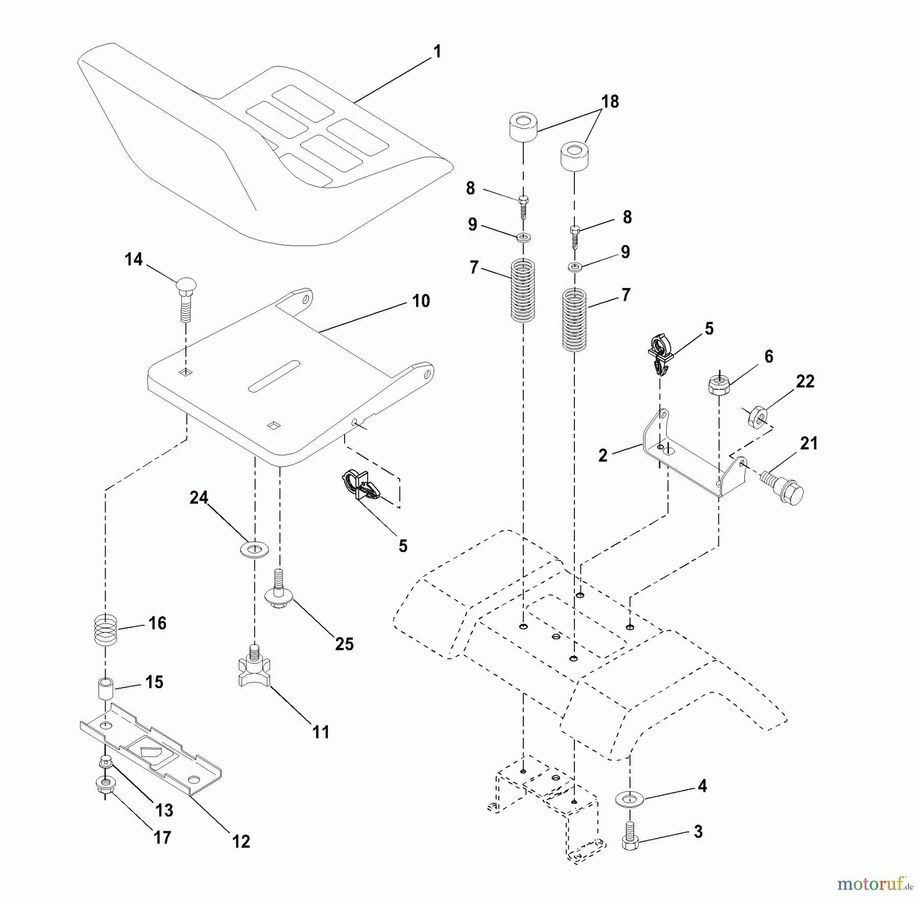  Husqvarna Rasen und Garten Traktoren LTH 130 (954830061B) - Husqvarna Lawn Tractor (1996-02 & After) Seat Assembly