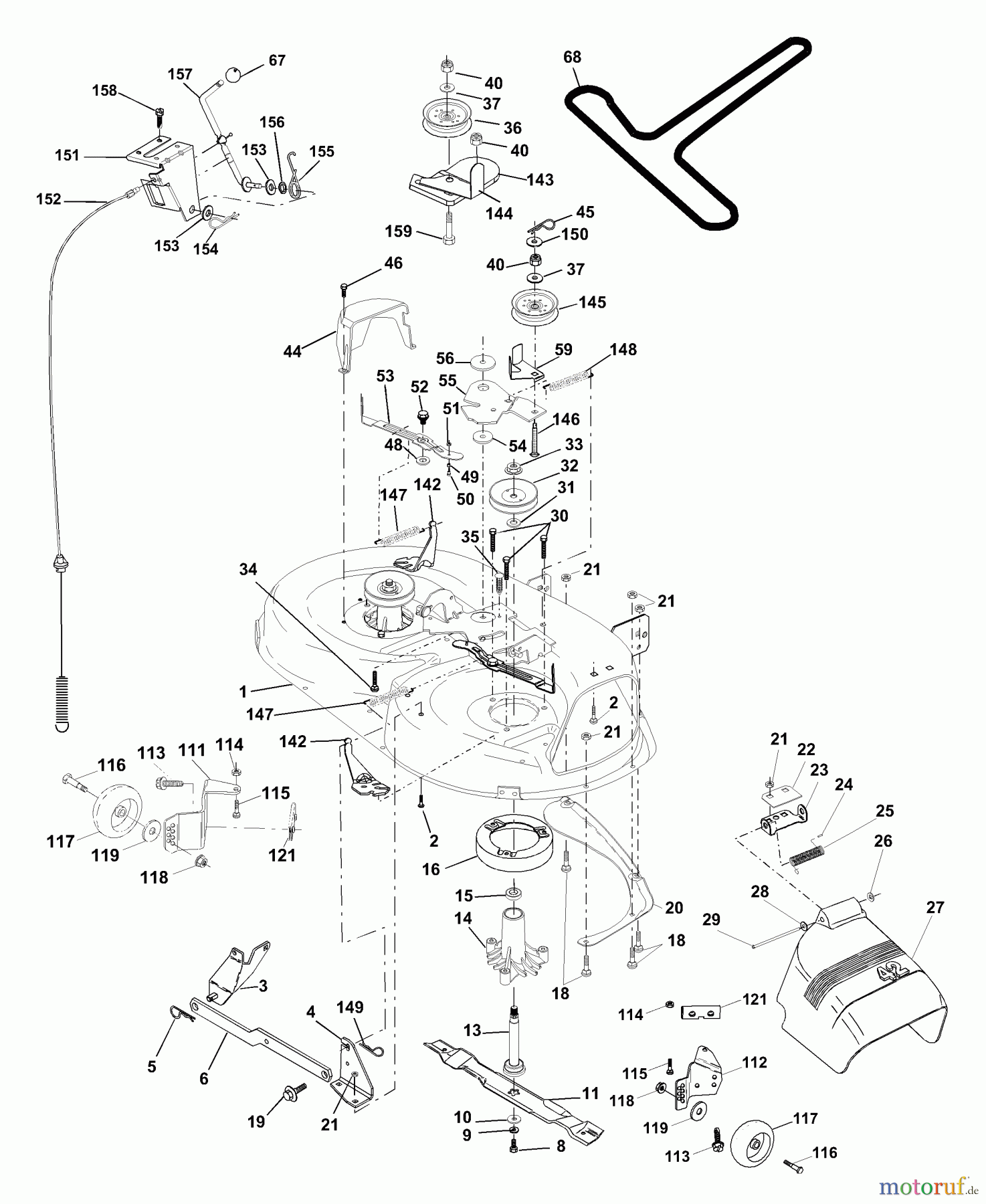 Husqvarna Rasen und Garten Traktoren LTH 1342A (954567031) - Husqvarna Lawn Tractor (2000-12 & After) Mower Deck