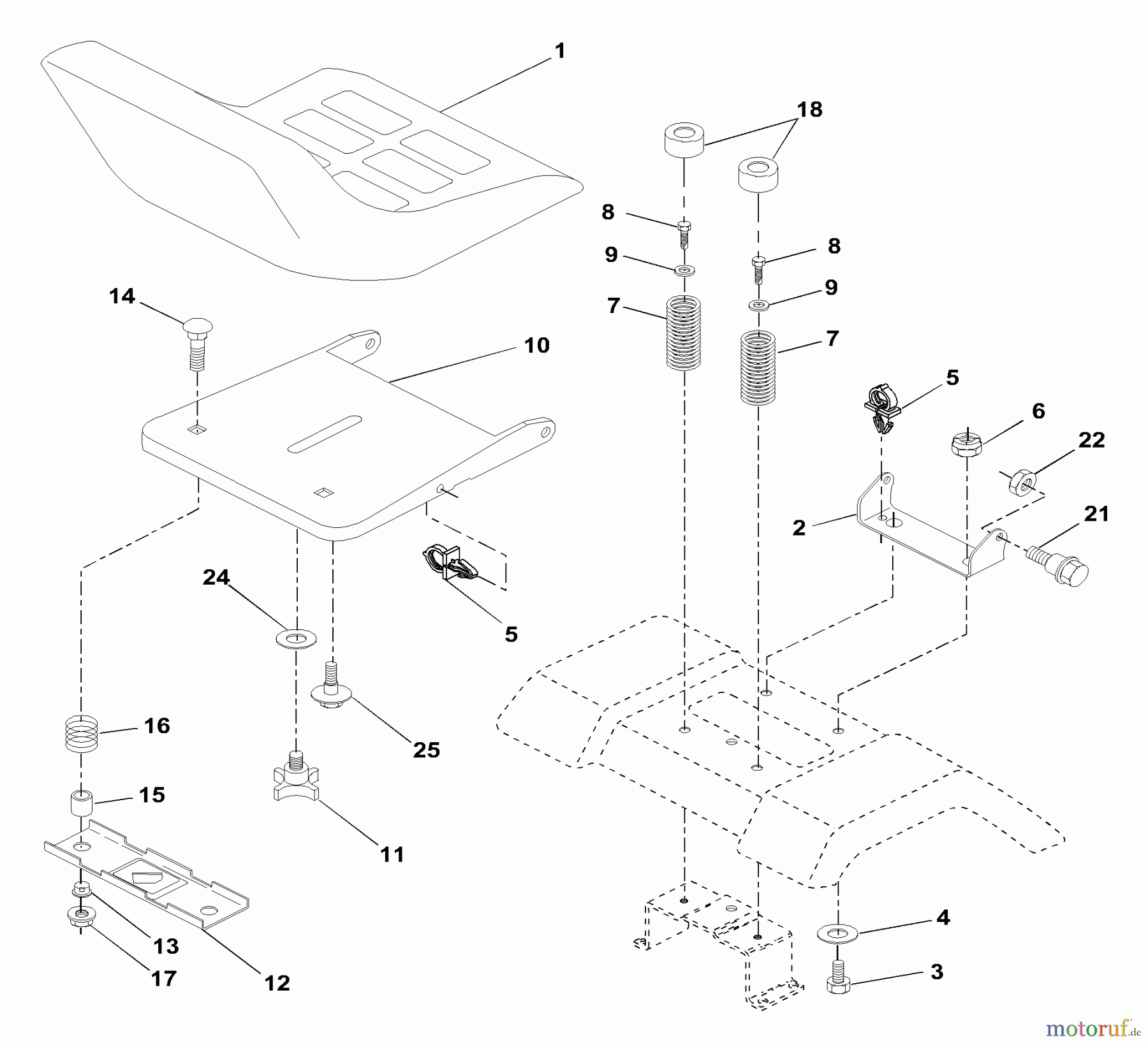 Husqvarna Rasen und Garten Traktoren LTH 140 (954001192A) - Husqvarna Lawn Tractor (1995-01 & After) Seat Assembly
